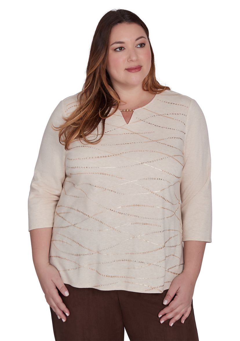 Plus Size Wine Country Abstract Heat Set Top