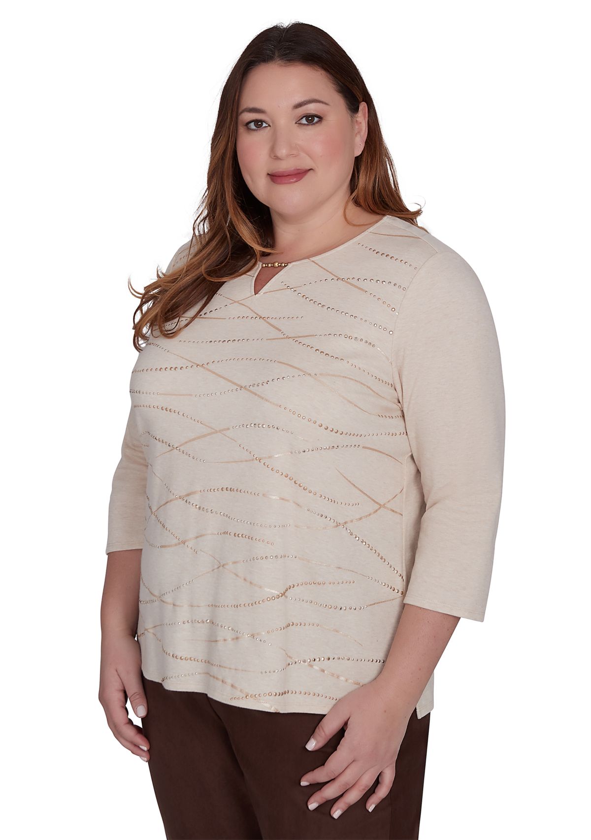 Plus Size Wine Country Abstract Heat Set Top