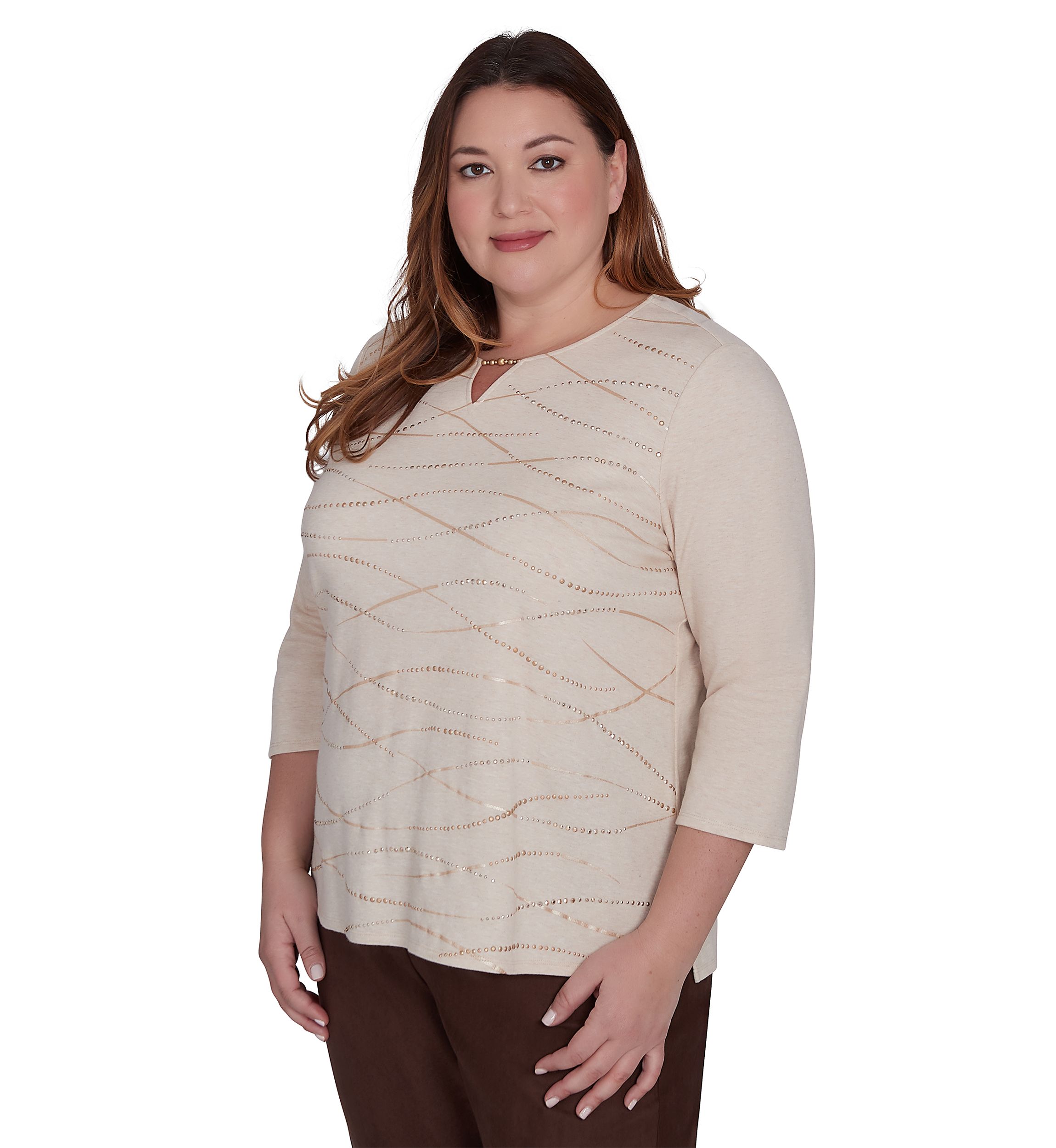 Plus Size Wine Country Abstract Heat Set Top