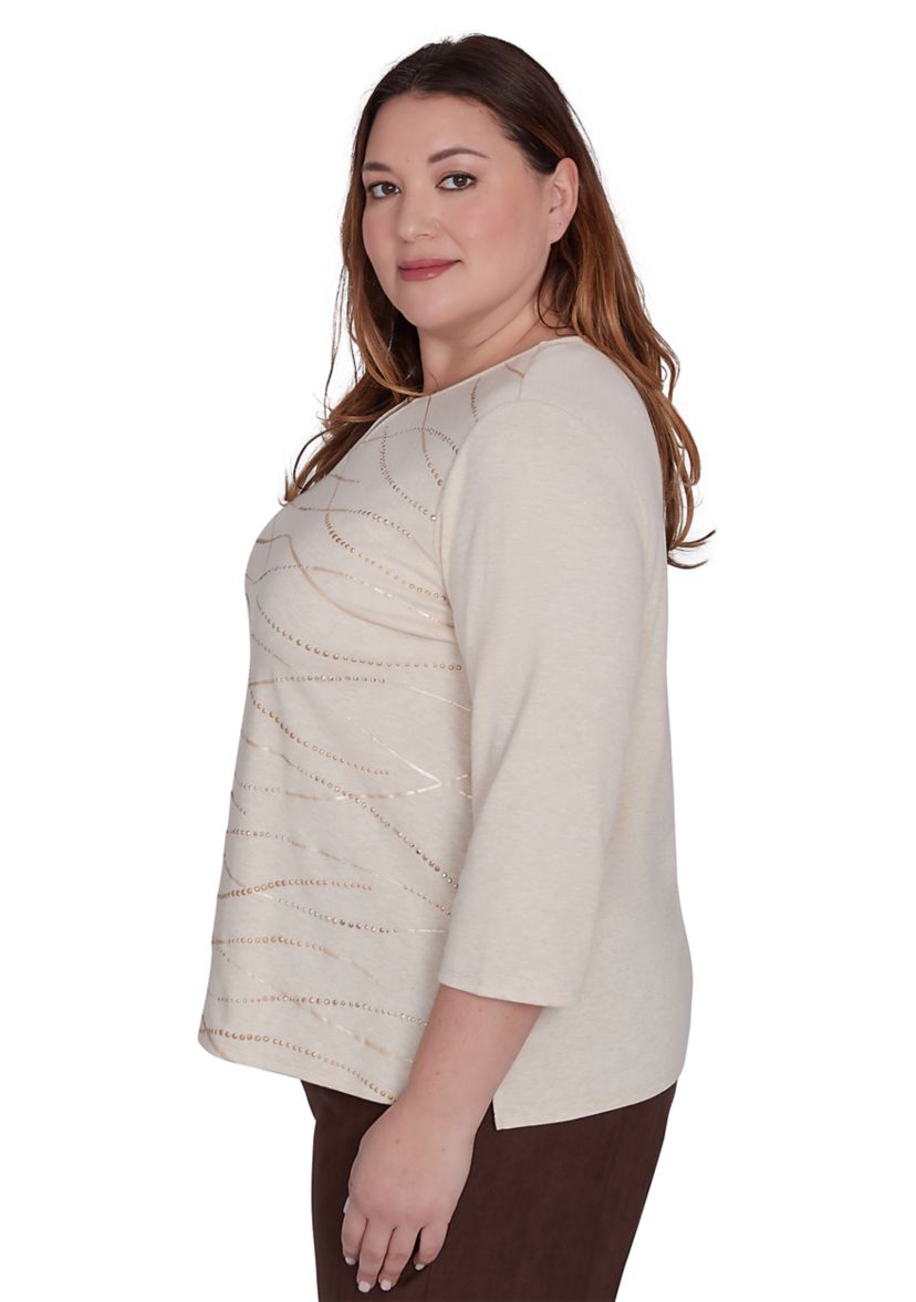 Plus Size Wine Country Abstract Heat Set Top