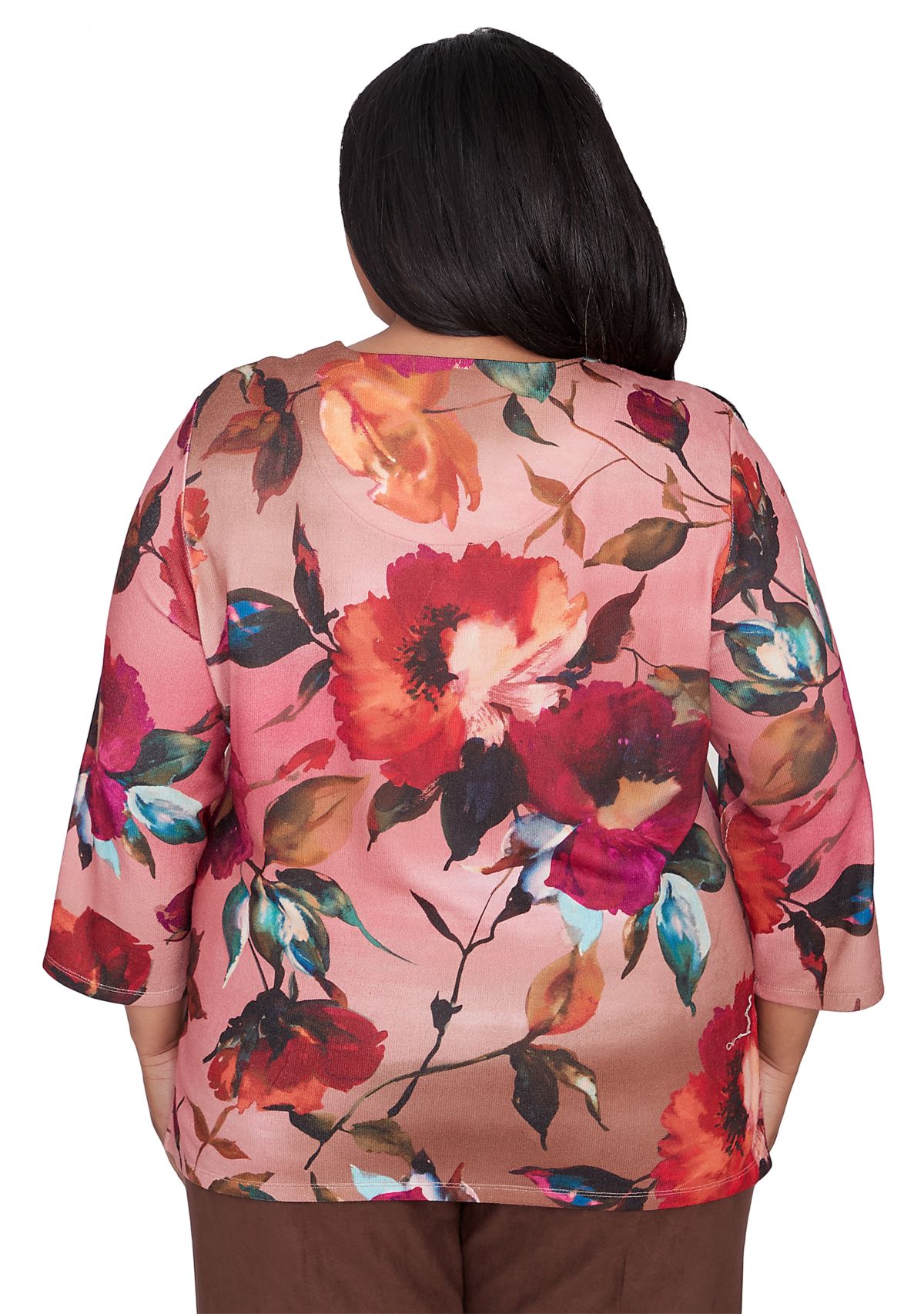 Plus Size Wine Country Dramatic Floral Top