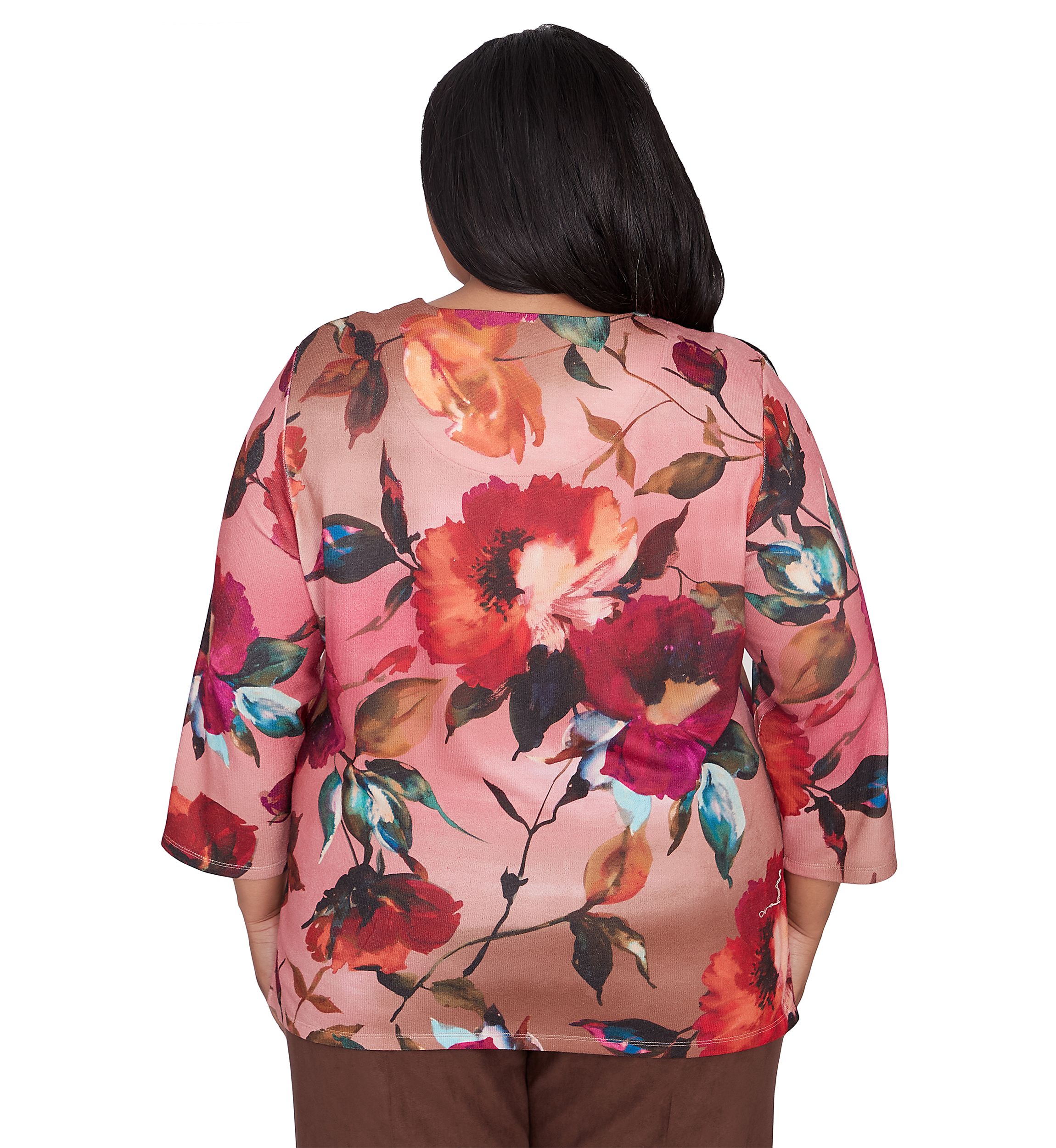 Plus Size Wine Country Dramatic Floral Top