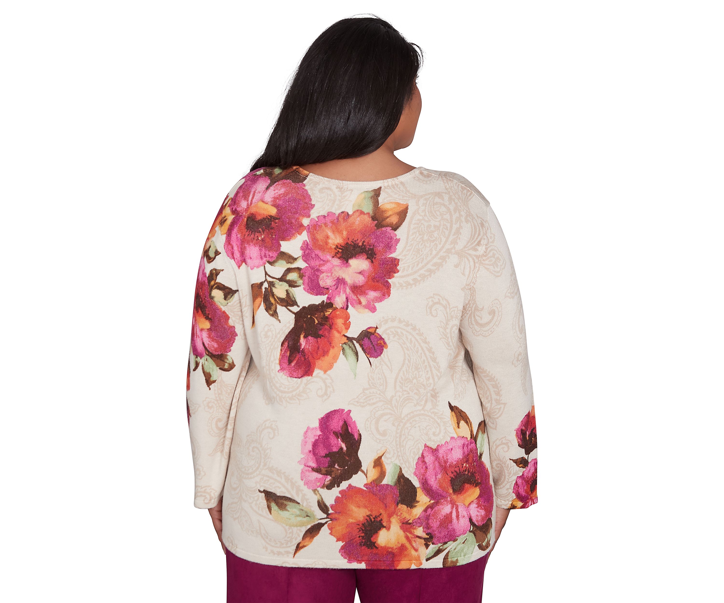 Plus Size Wine Country Watercolor Floral Top 