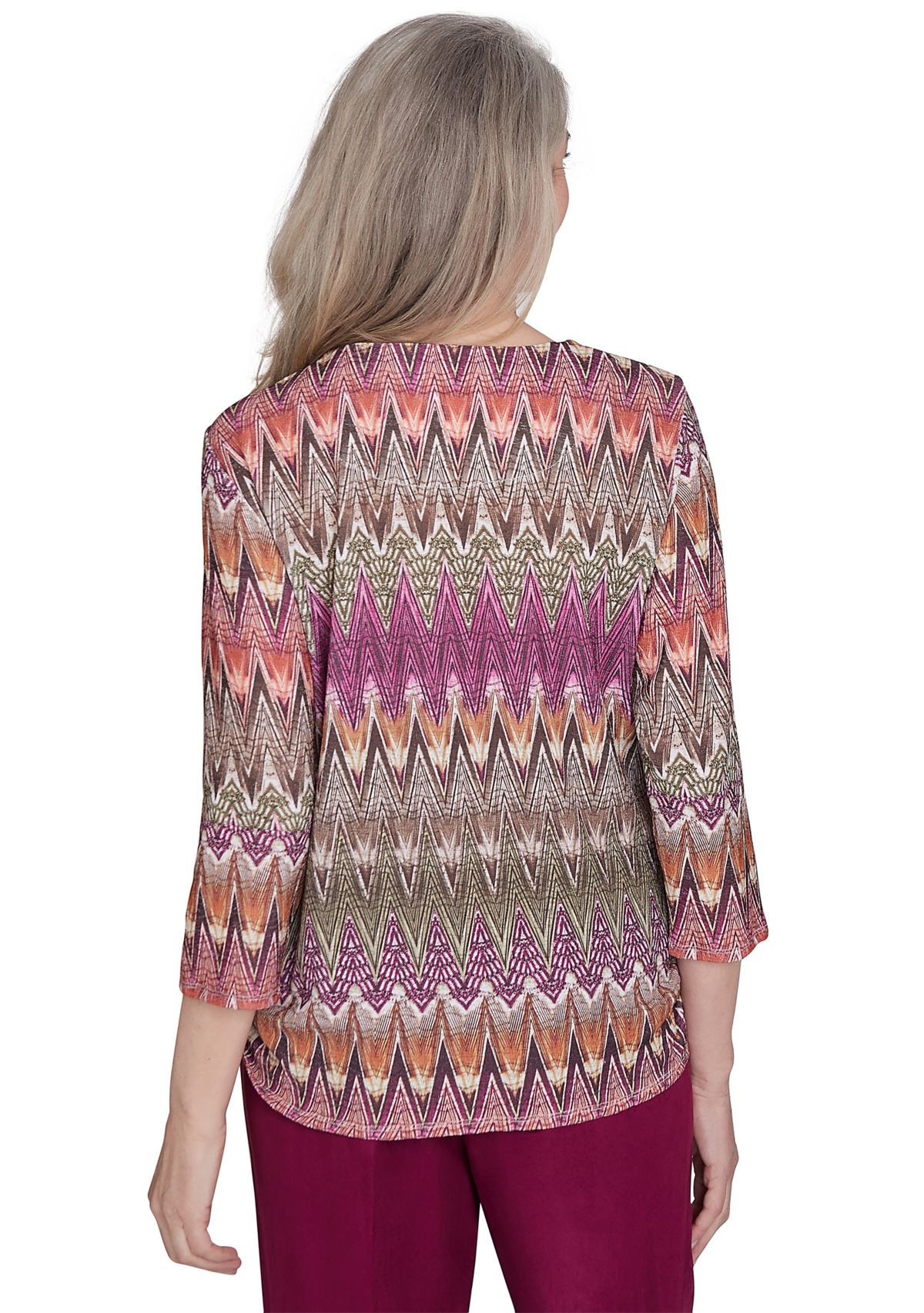 Petite Wine Country Chevron Texture Top