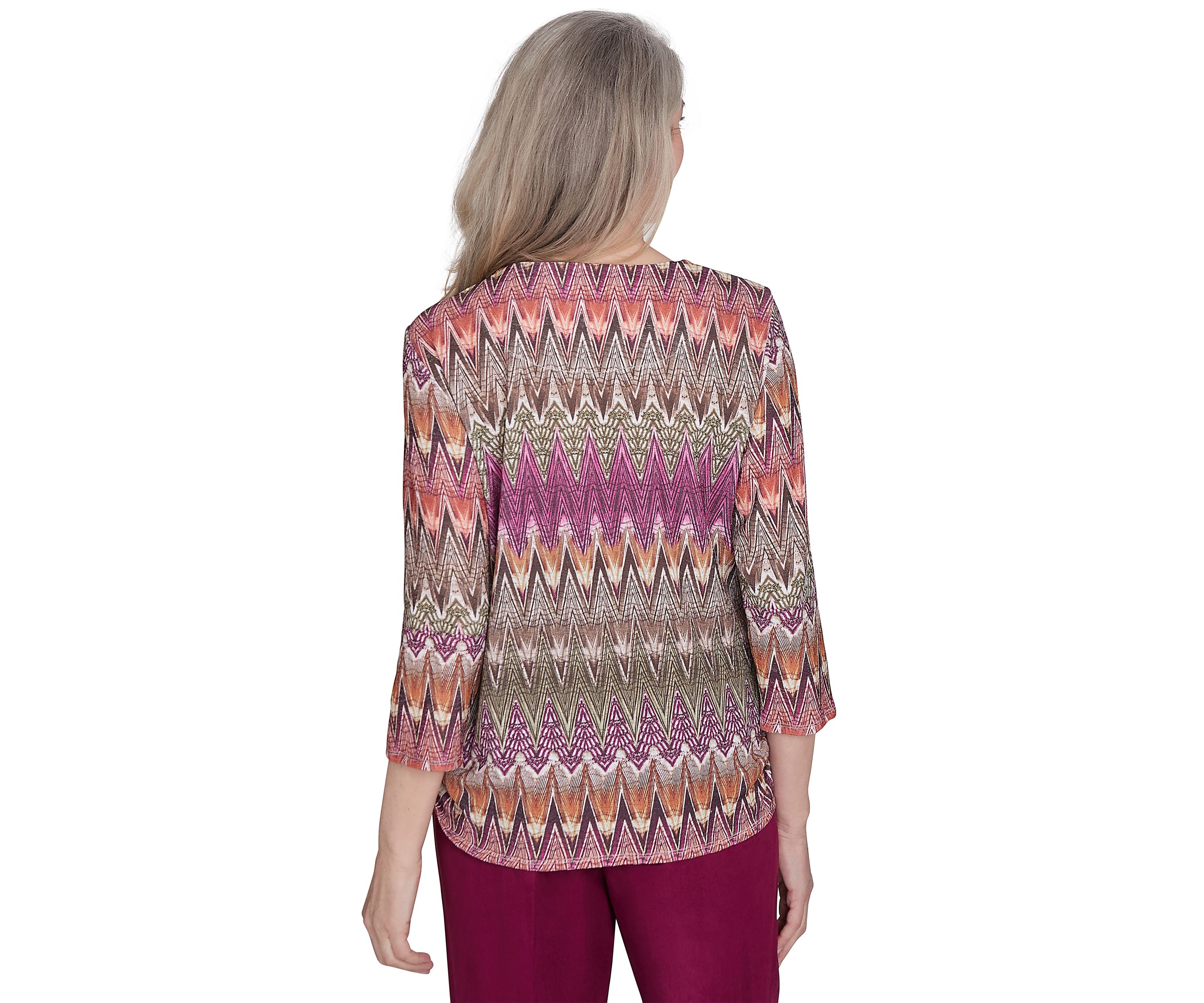Petite Wine Country Chevron Texture Top