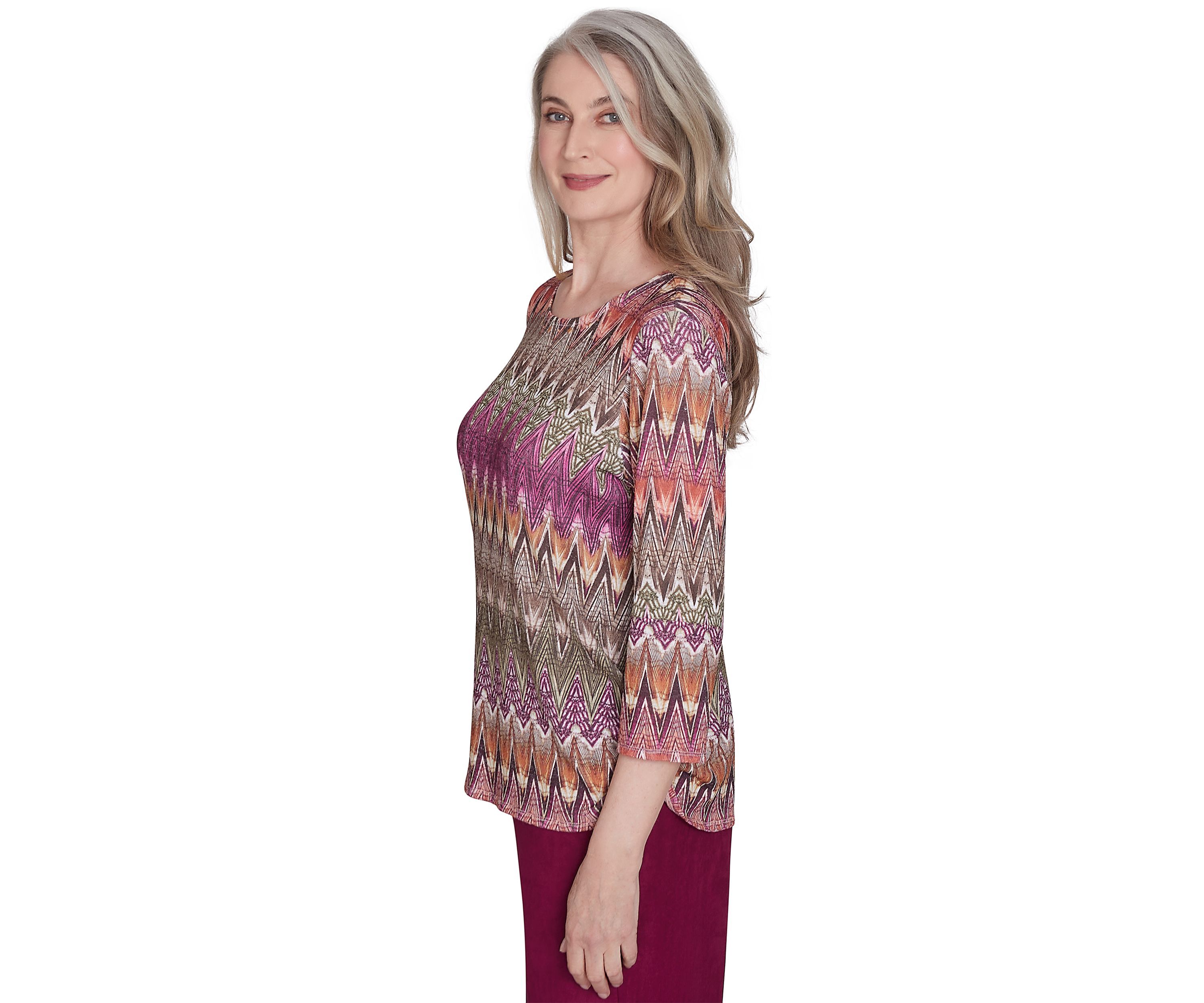 Petite Wine Country Chevron Texture Top