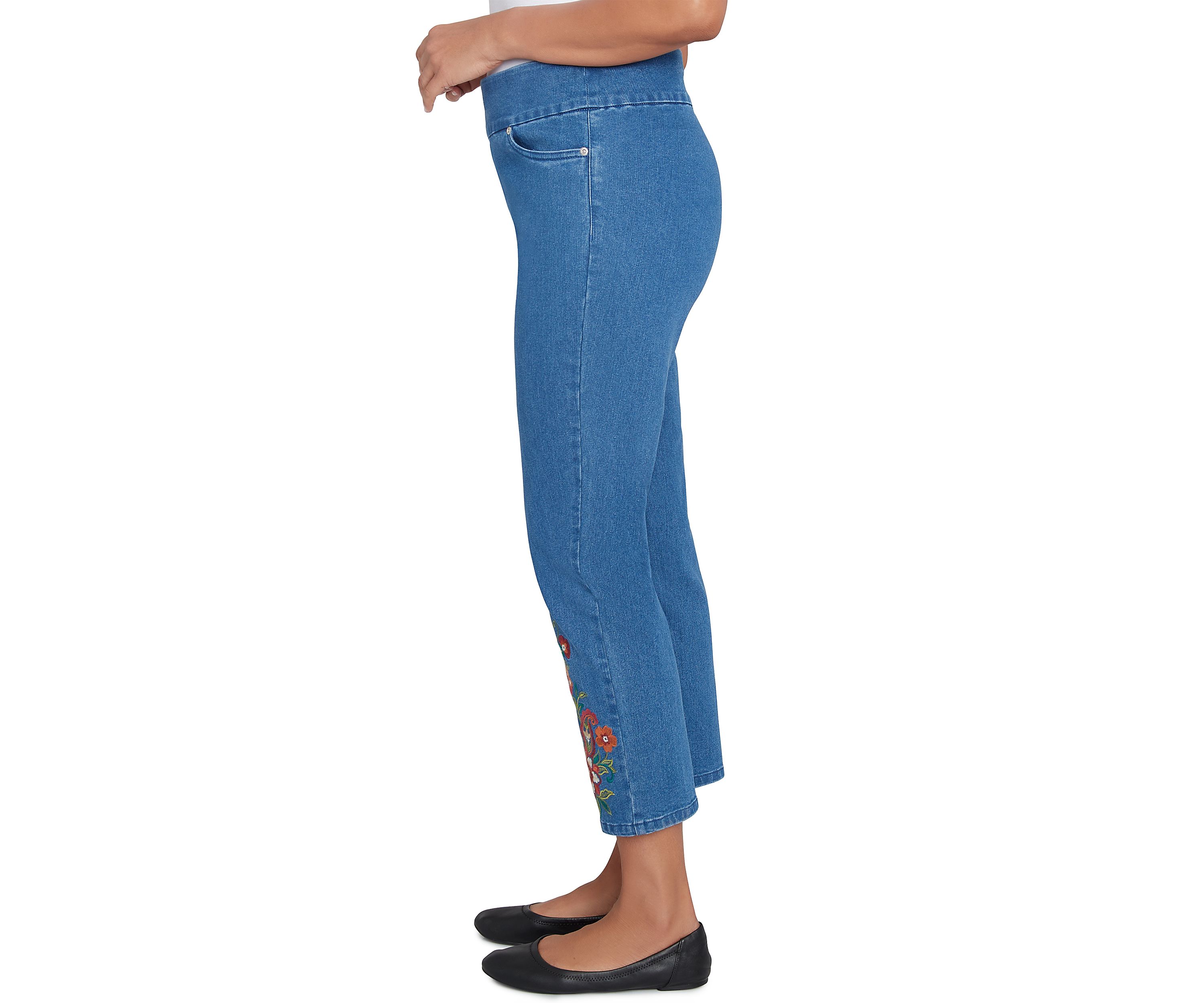 Womens Harvest Moon Paisley Floral Embroidered Ankle Pants