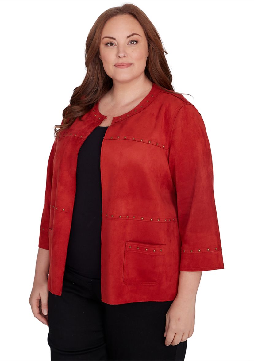 Plus Size Harvest Moon Suede Jacket