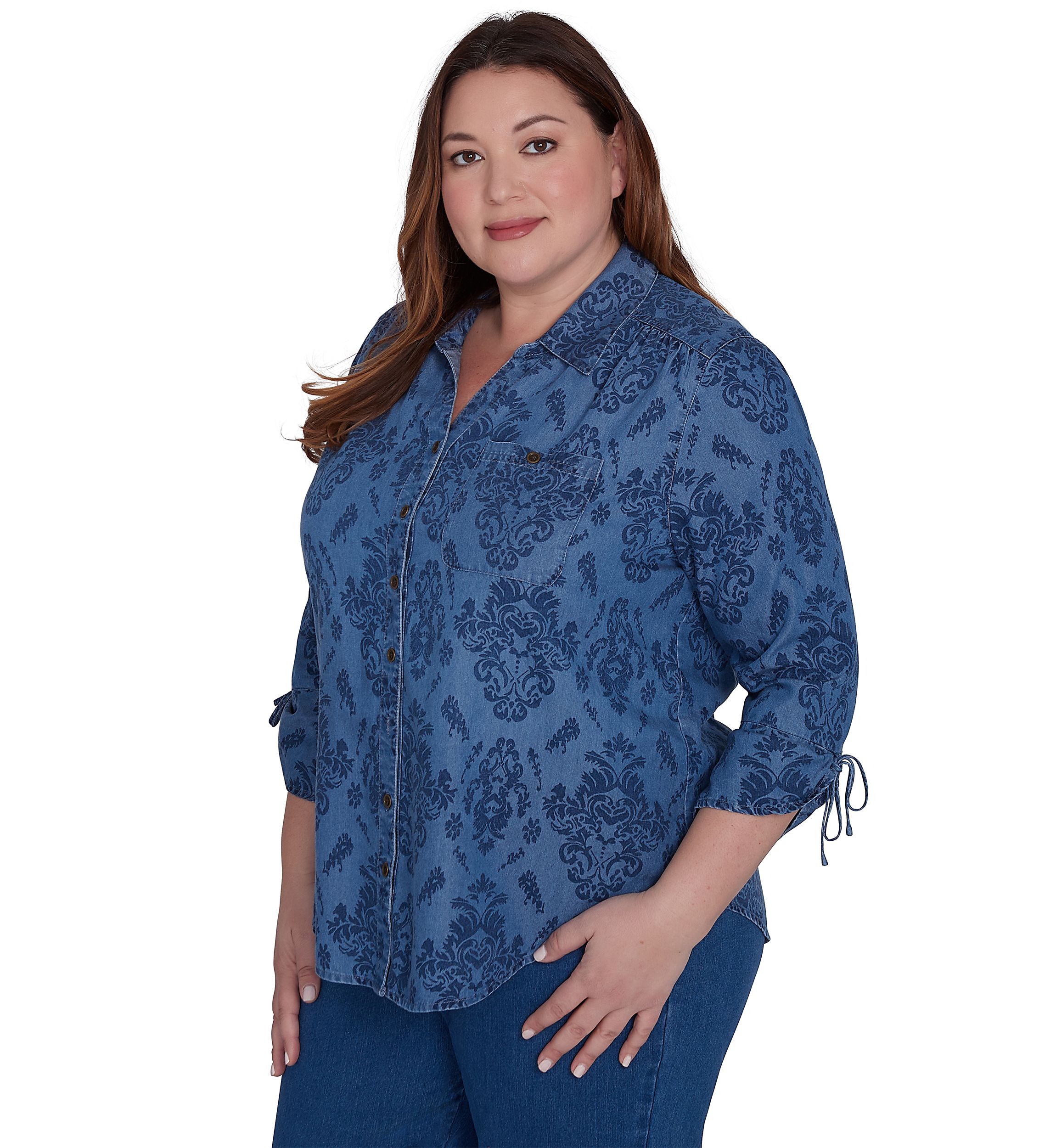 Plus Size Harvest Moon Medallion Tencel Shirt