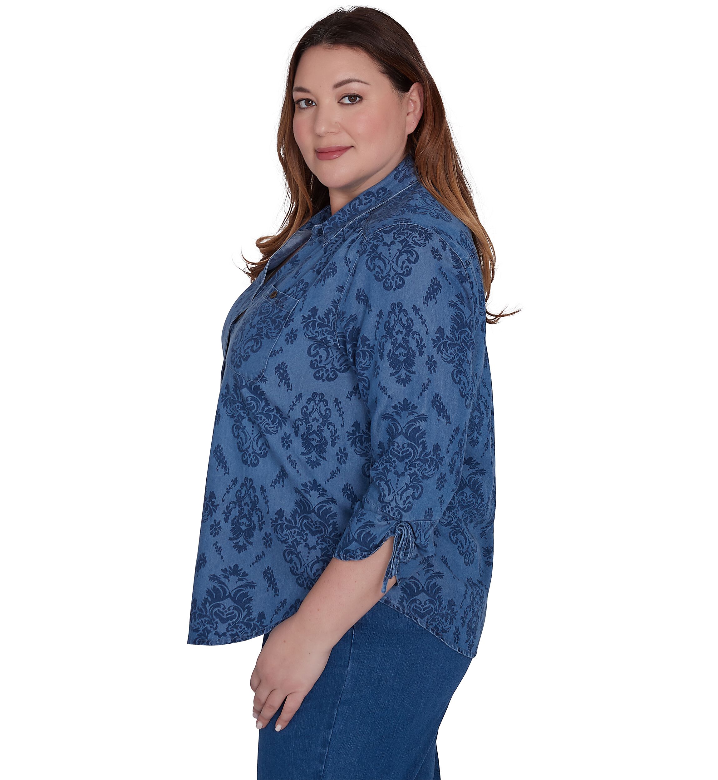 Plus Size Harvest Moon Medallion Tencel Shirt
