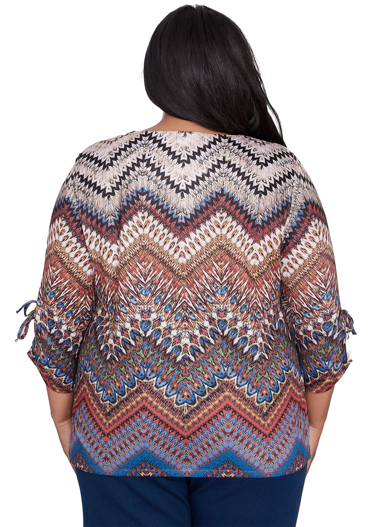 Plus Size Harvest Moon Chevron Texture Top