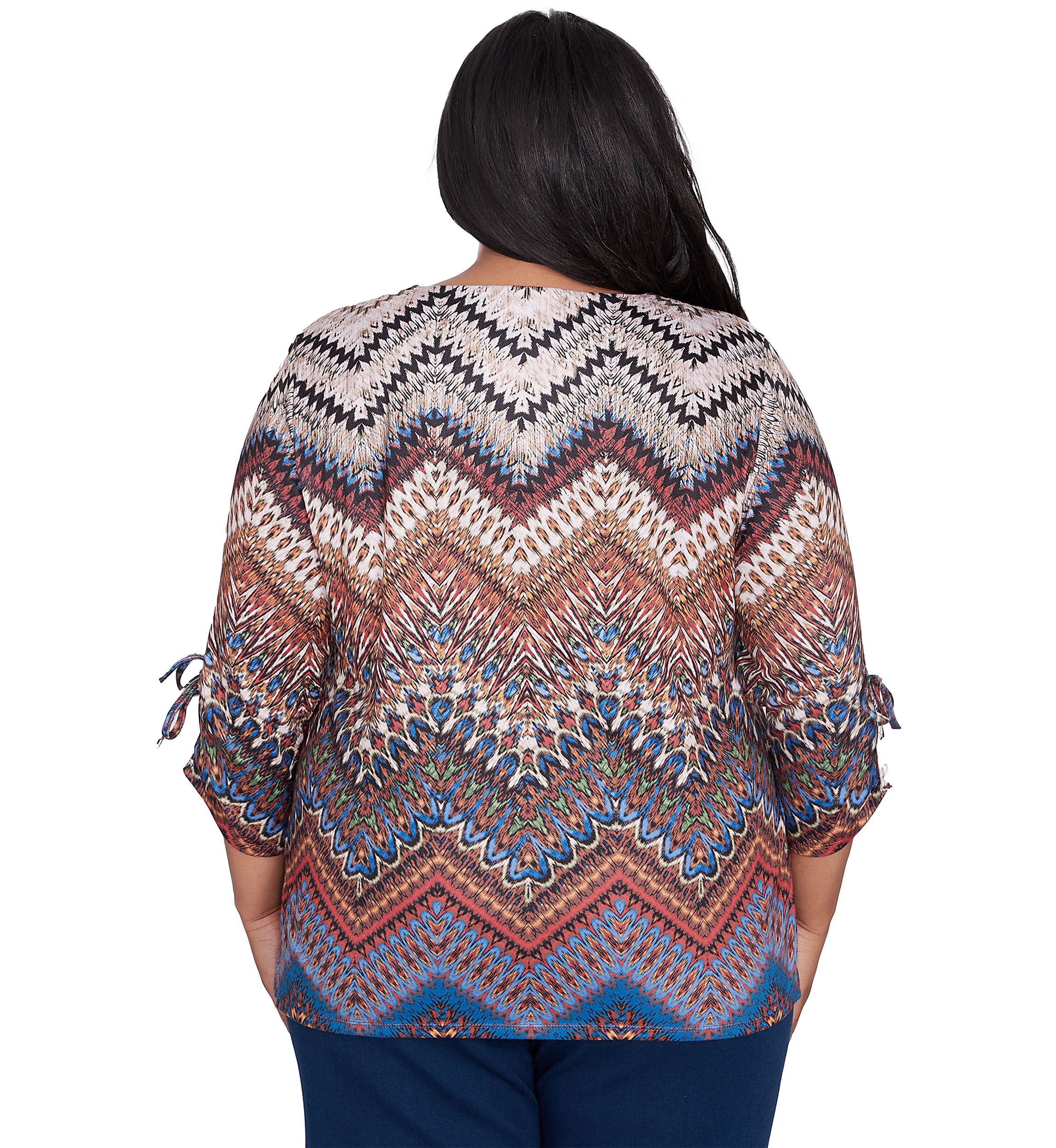 Plus Size Harvest Moon Chevron Texture Top