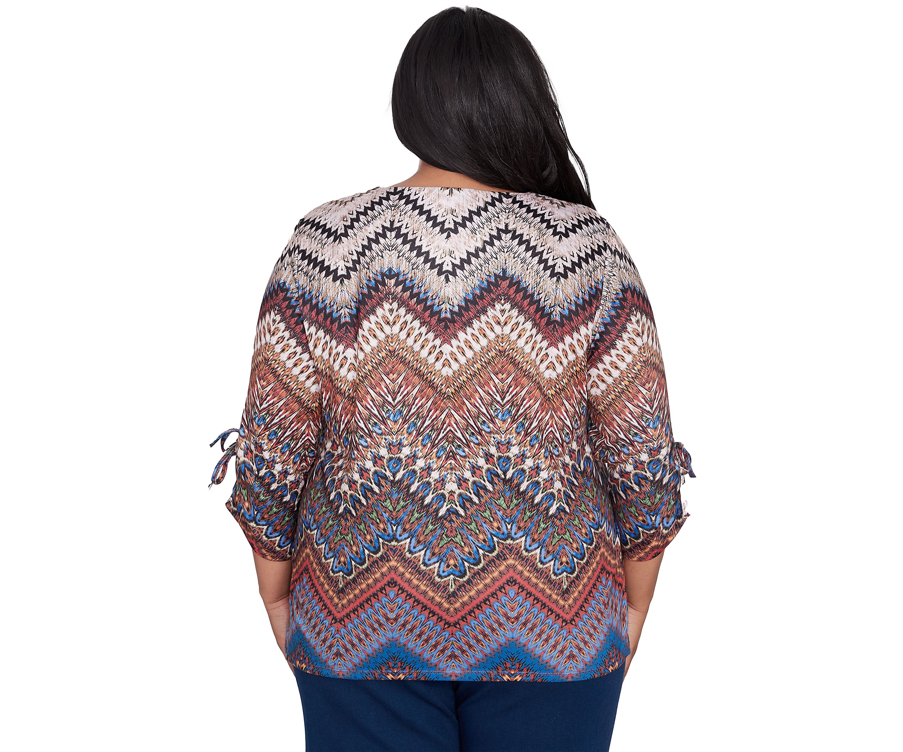 Plus Size Harvest Moon Chevron Texture Top