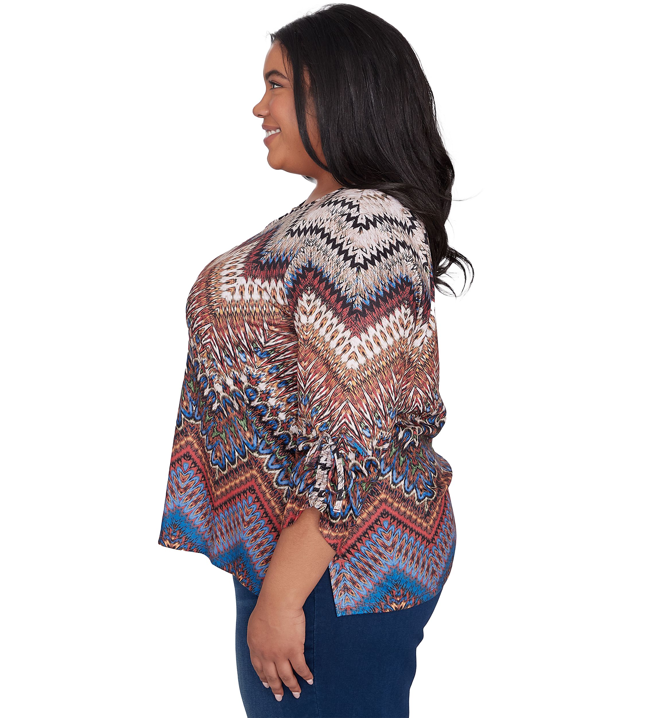 Plus Size Harvest Moon Chevron Texture Top
