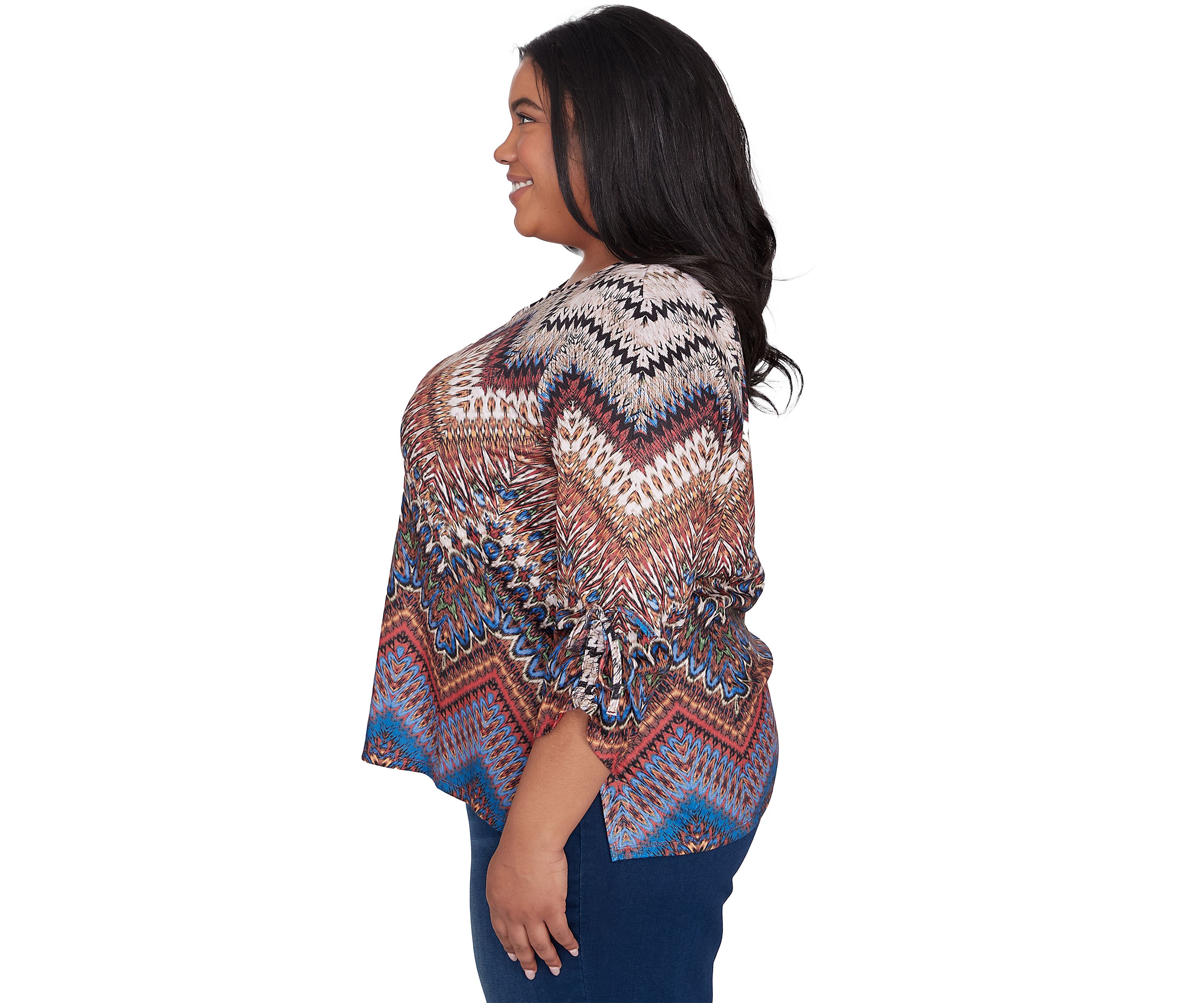 Plus Size Harvest Moon Chevron Texture Top