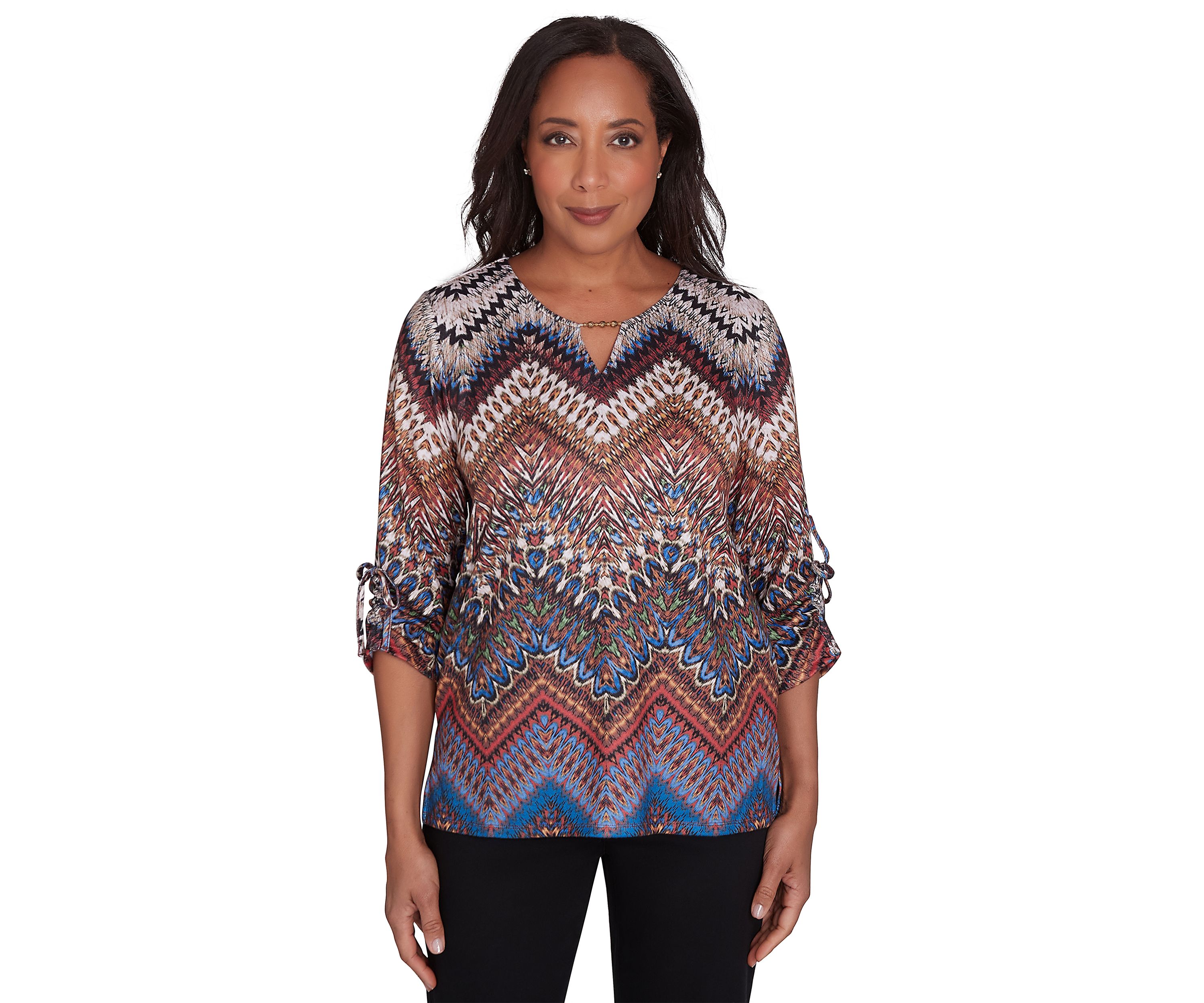 Petite Harvest Moon Chevron Texture Top 