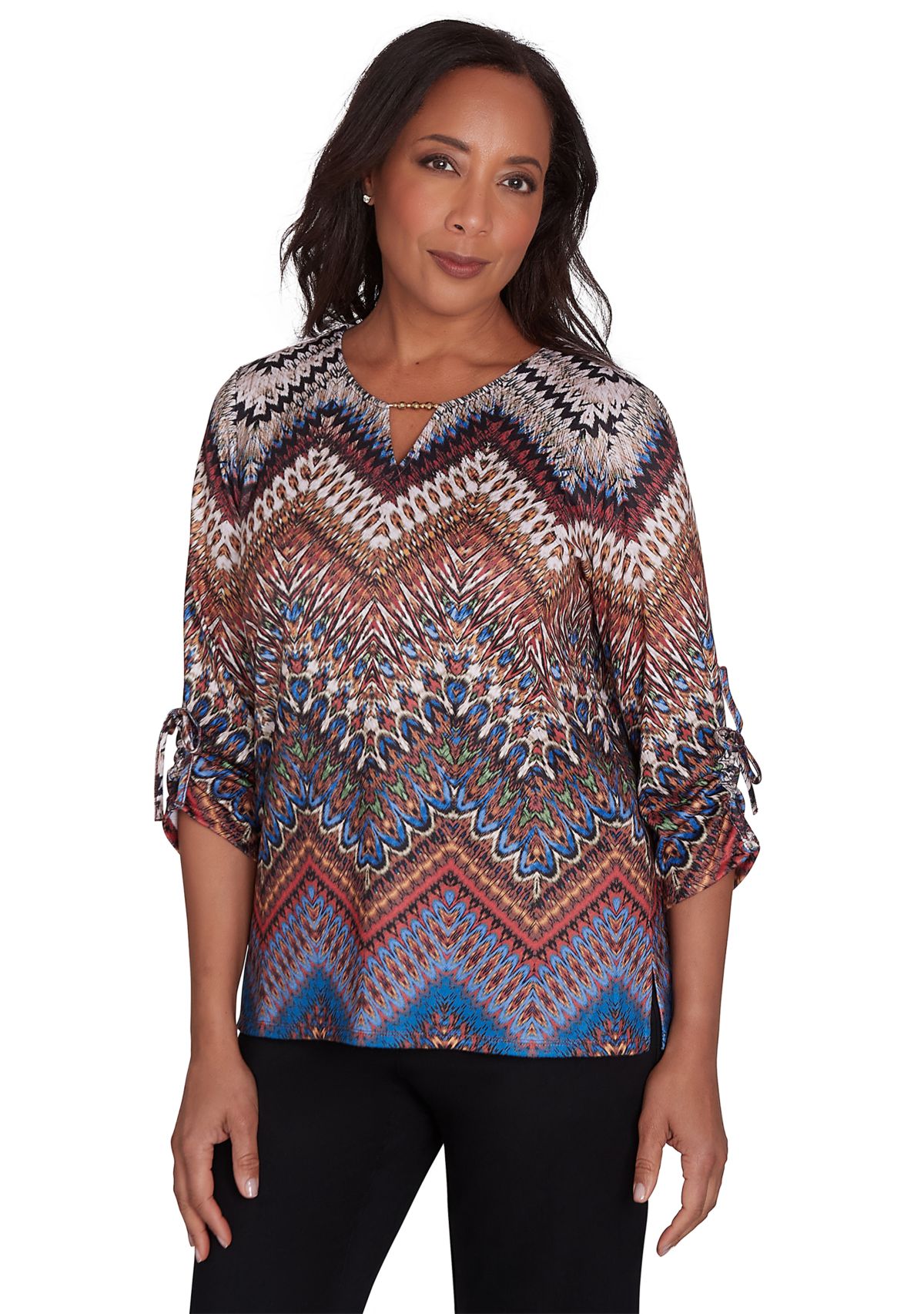 Petite Harvest Moon Chevron Texture Top 