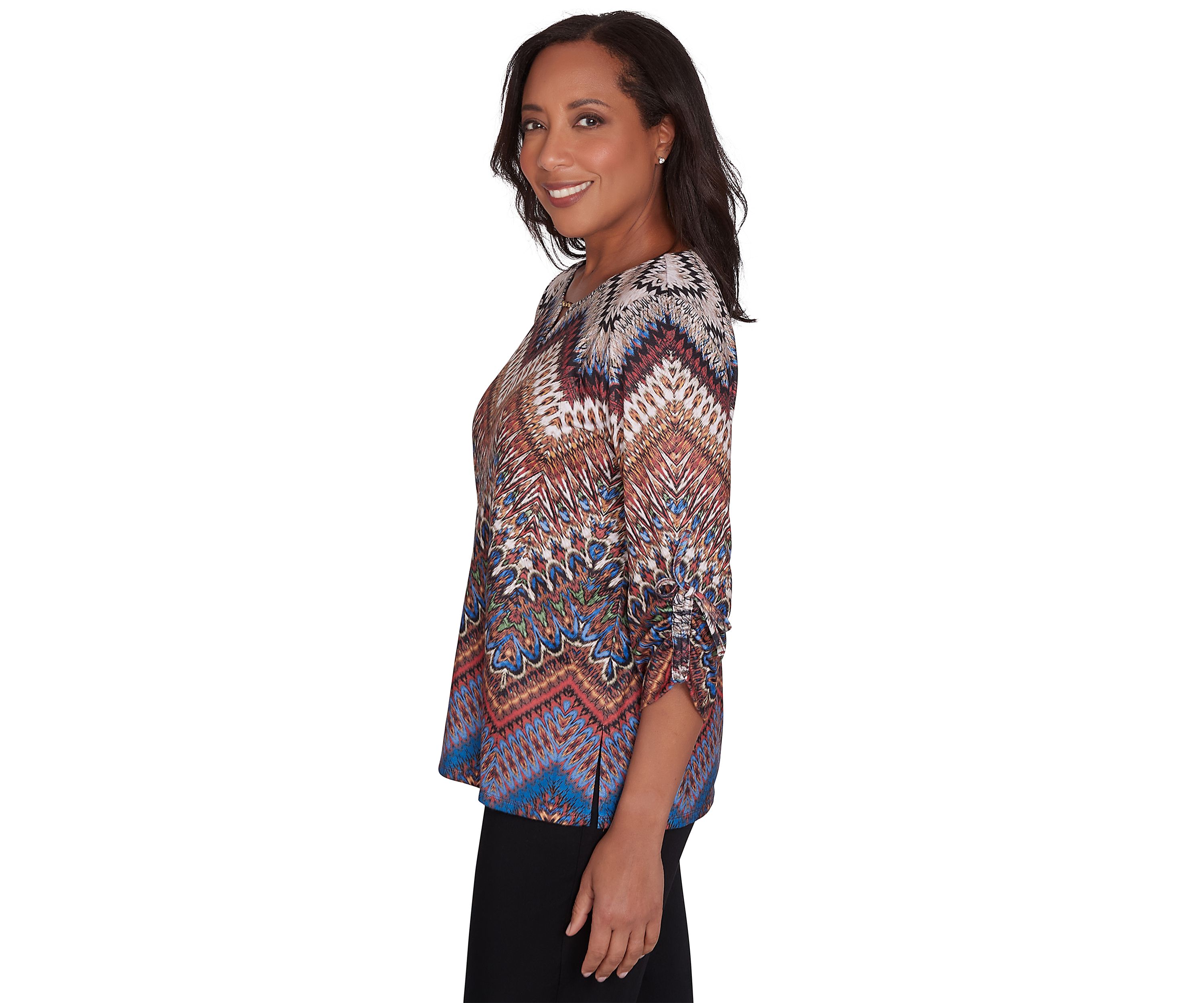 Petite Harvest Moon Chevron Texture Top 