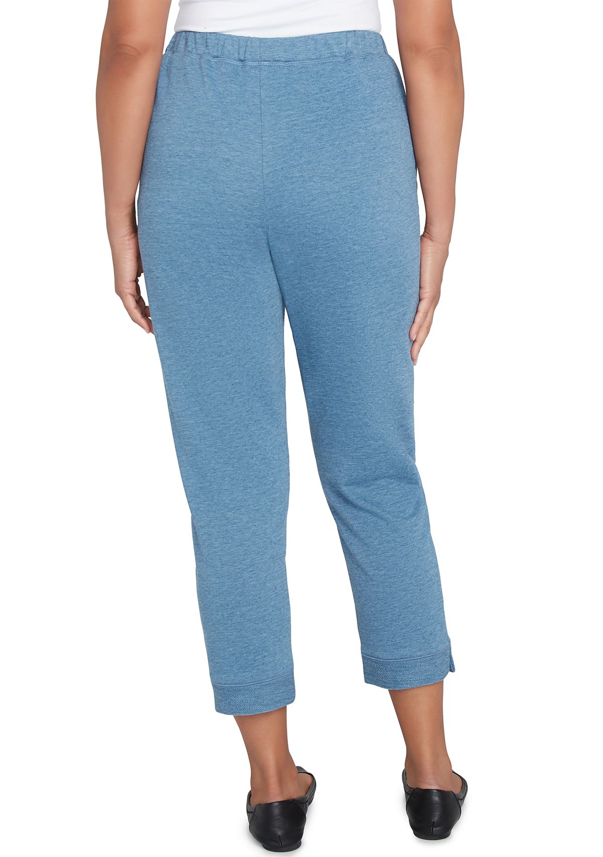 Womens Casual Fridays Floral Embroidered Ankle Pants