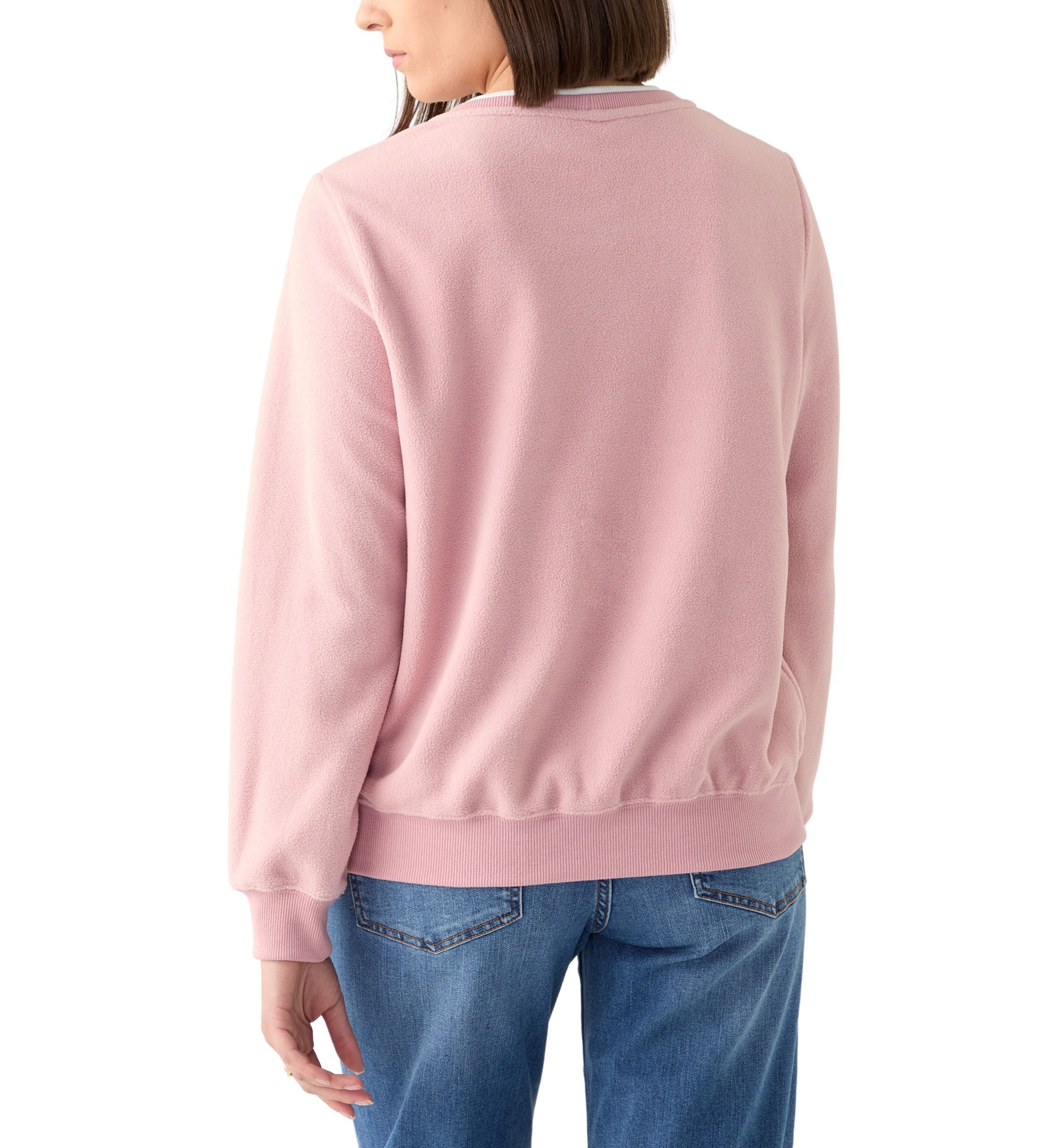 Womens Casual Fridays Sherpa Floral Embroidery Sweater