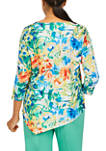 Womens Abstract Floral Top