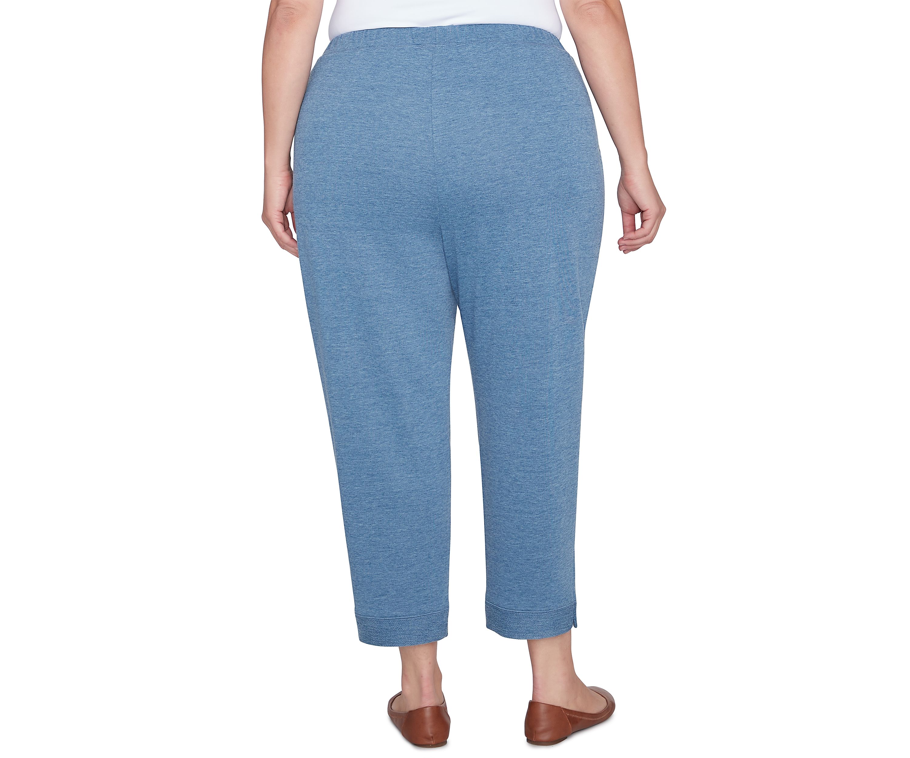 Plus Size Casual Fridays Floral Embroidered Ankle Pants 