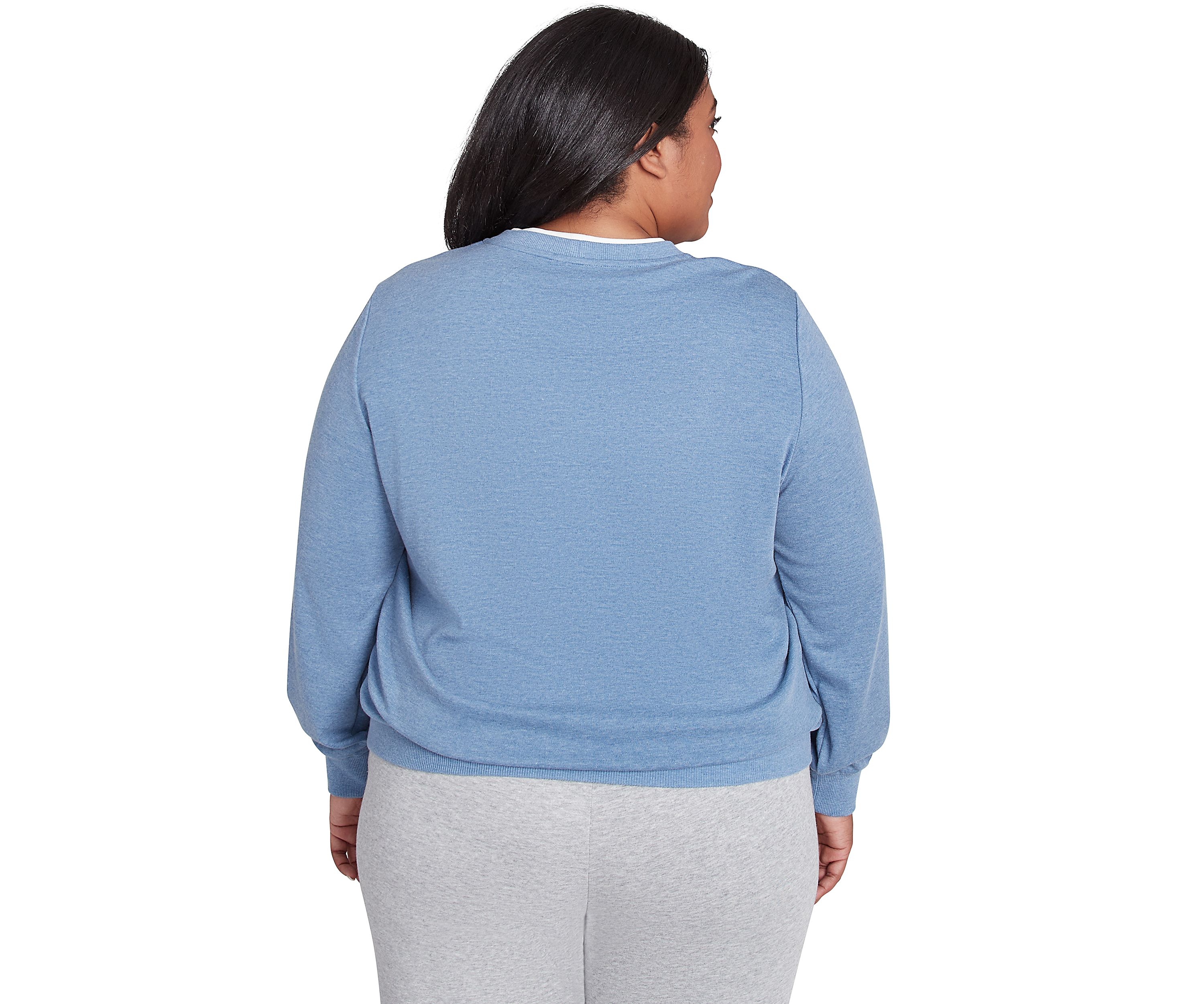 Plus Size Casual Fridays Embroidered Boxes Top