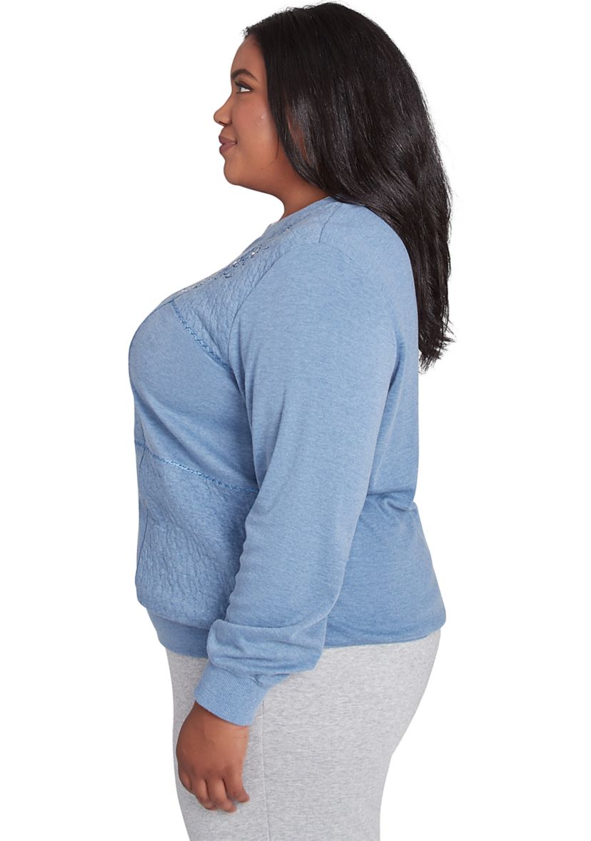 Plus Size Casual Fridays Embroidered Boxes Top
