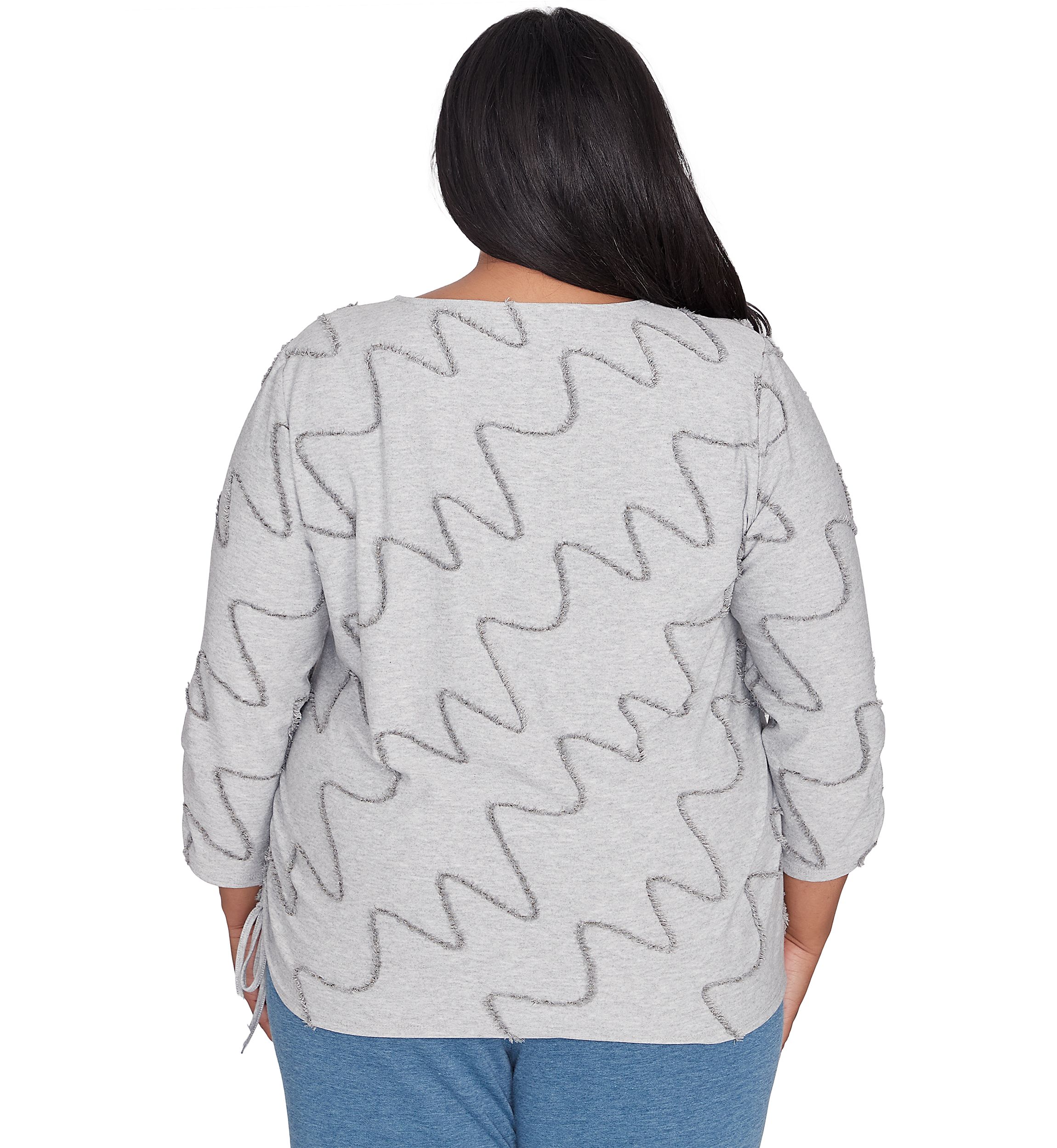 Plus Size Casual Fridays Eyelash Diagonal Textured Top 