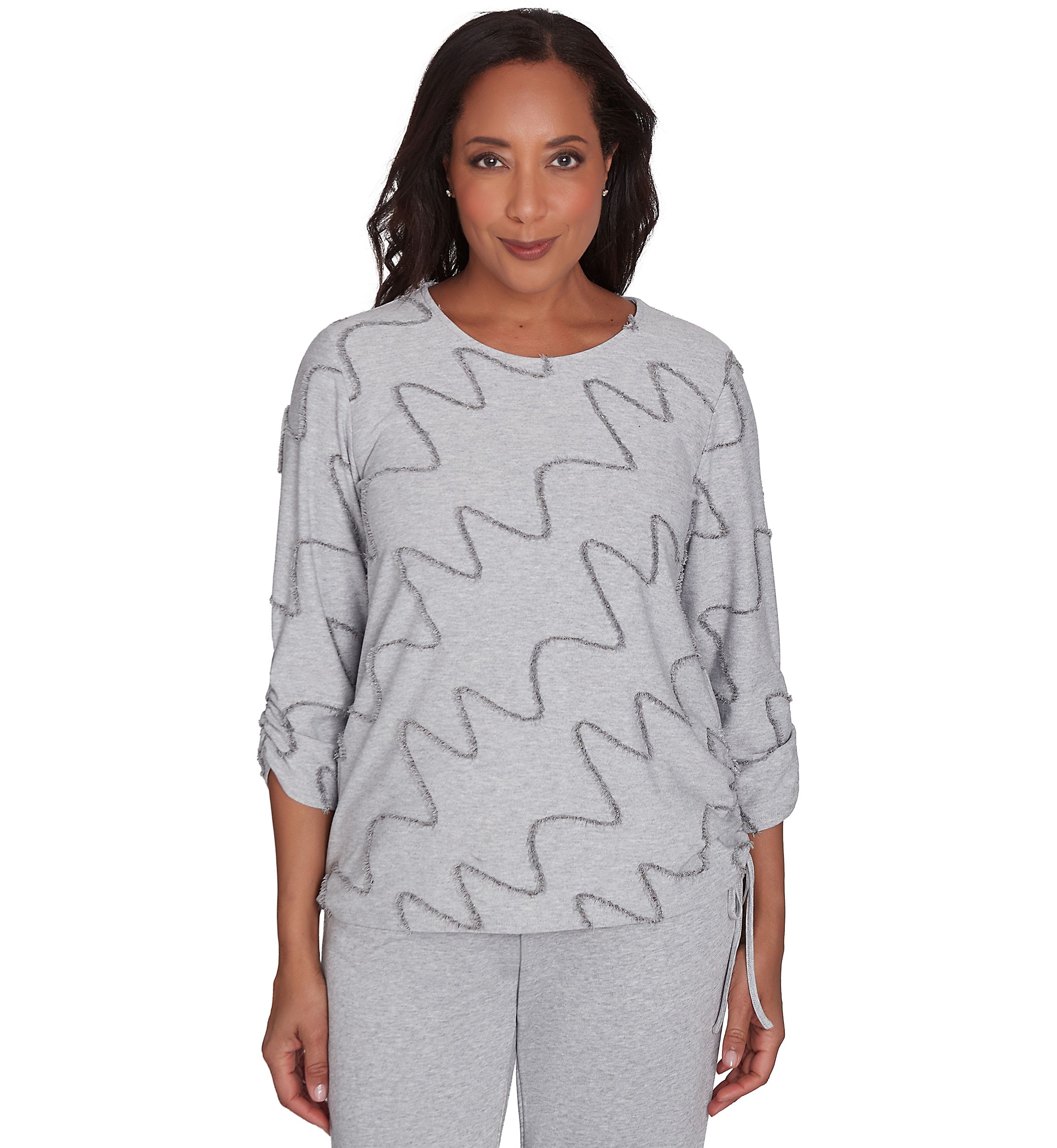 Petite Casual Fridays Eyelash Diagonal Texture Top