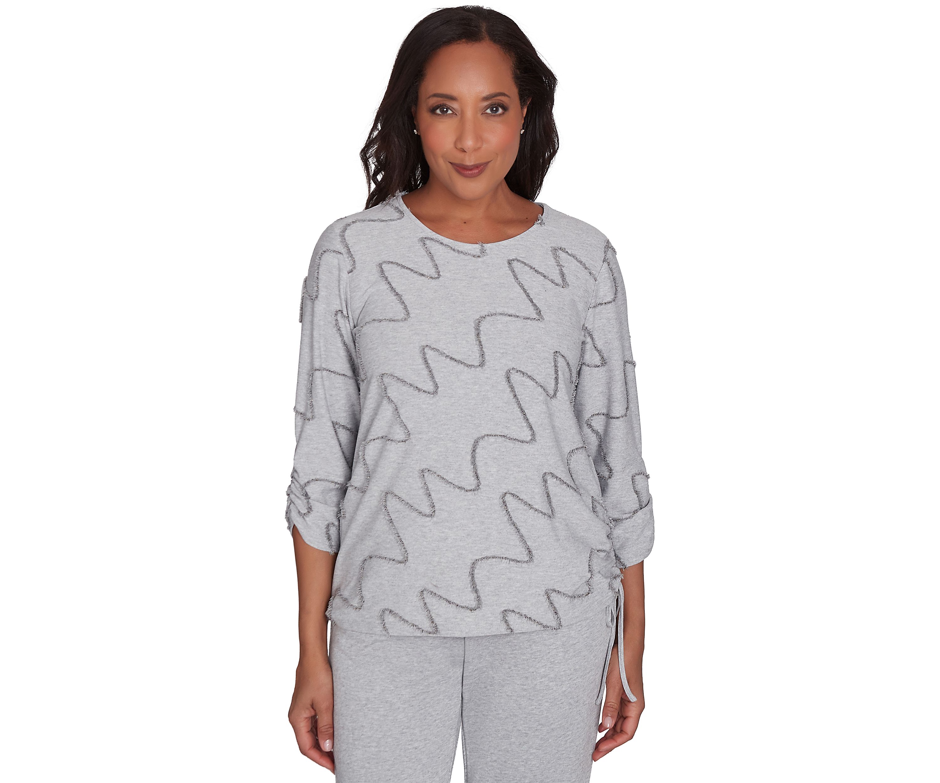 Petite Casual Fridays Eyelash Diagonal Texture Top