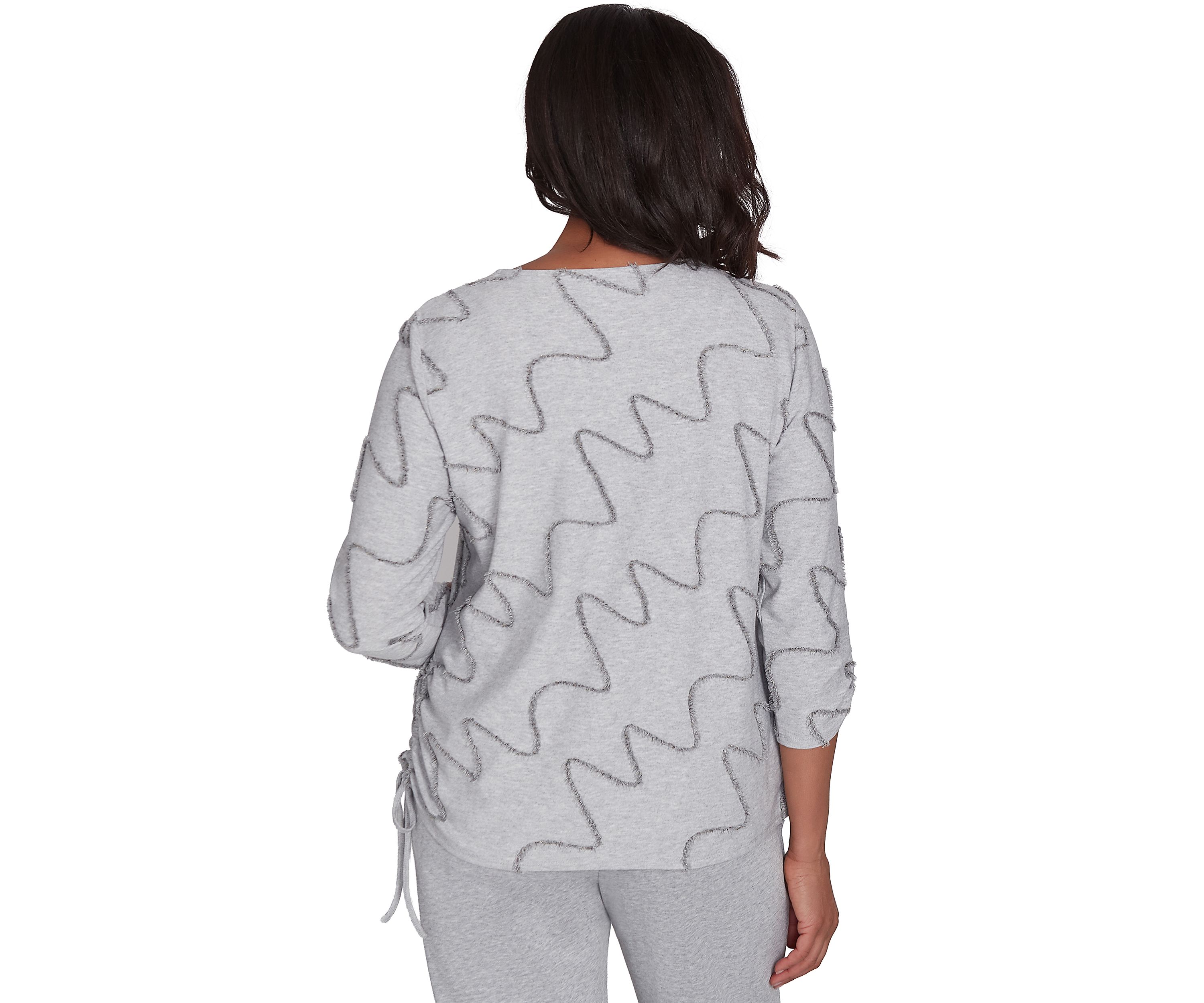 Petite Casual Fridays Eyelash Diagonal Texture Top