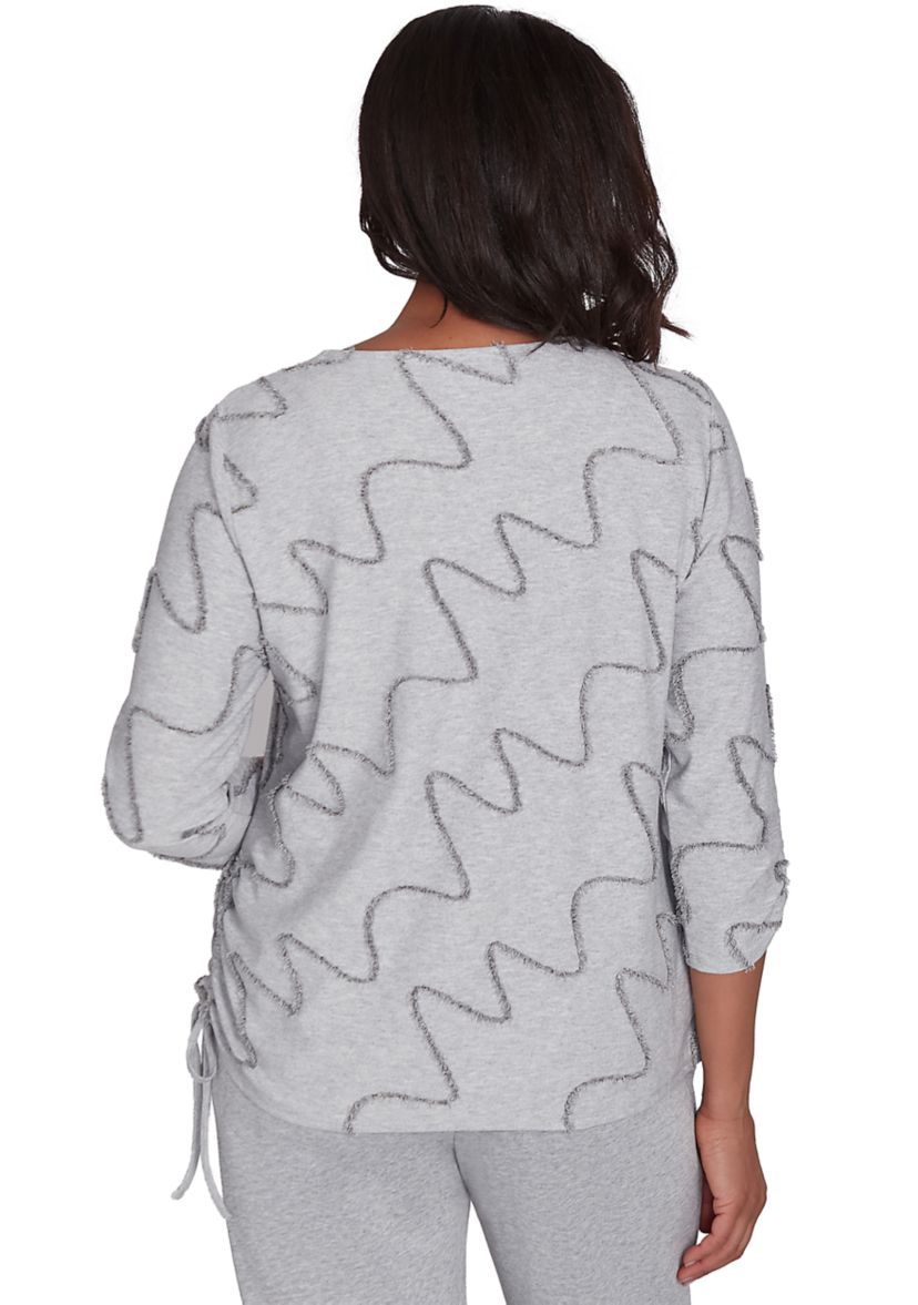 Petite Casual Fridays Eyelash Diagonal Texture Top