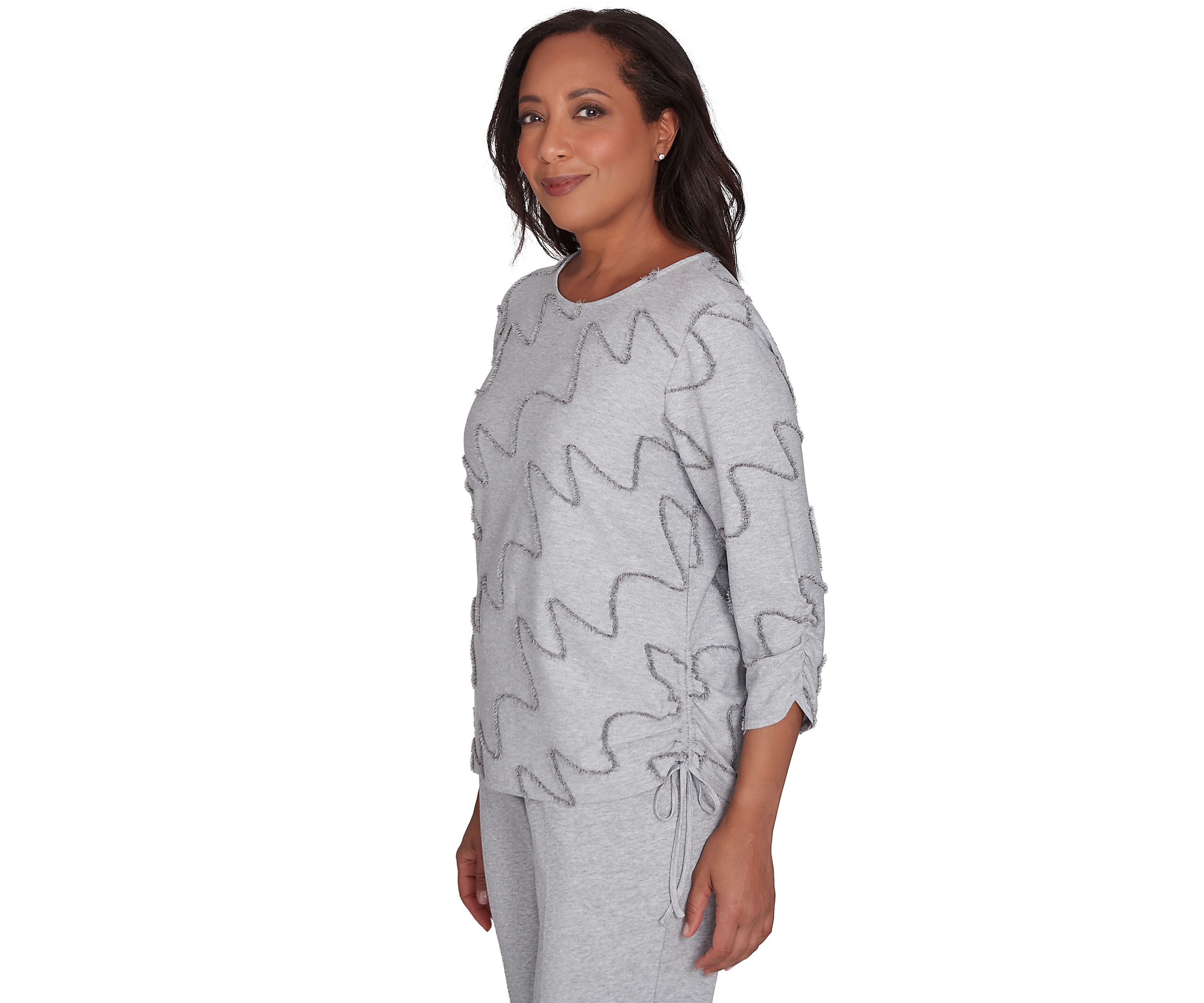Petite Casual Fridays Eyelash Diagonal Texture Top