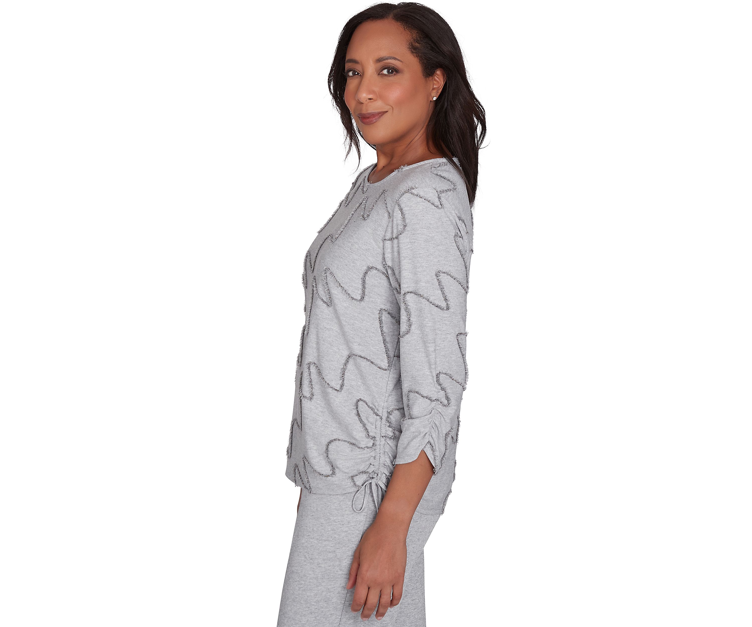 Petite Casual Fridays Eyelash Diagonal Texture Top
