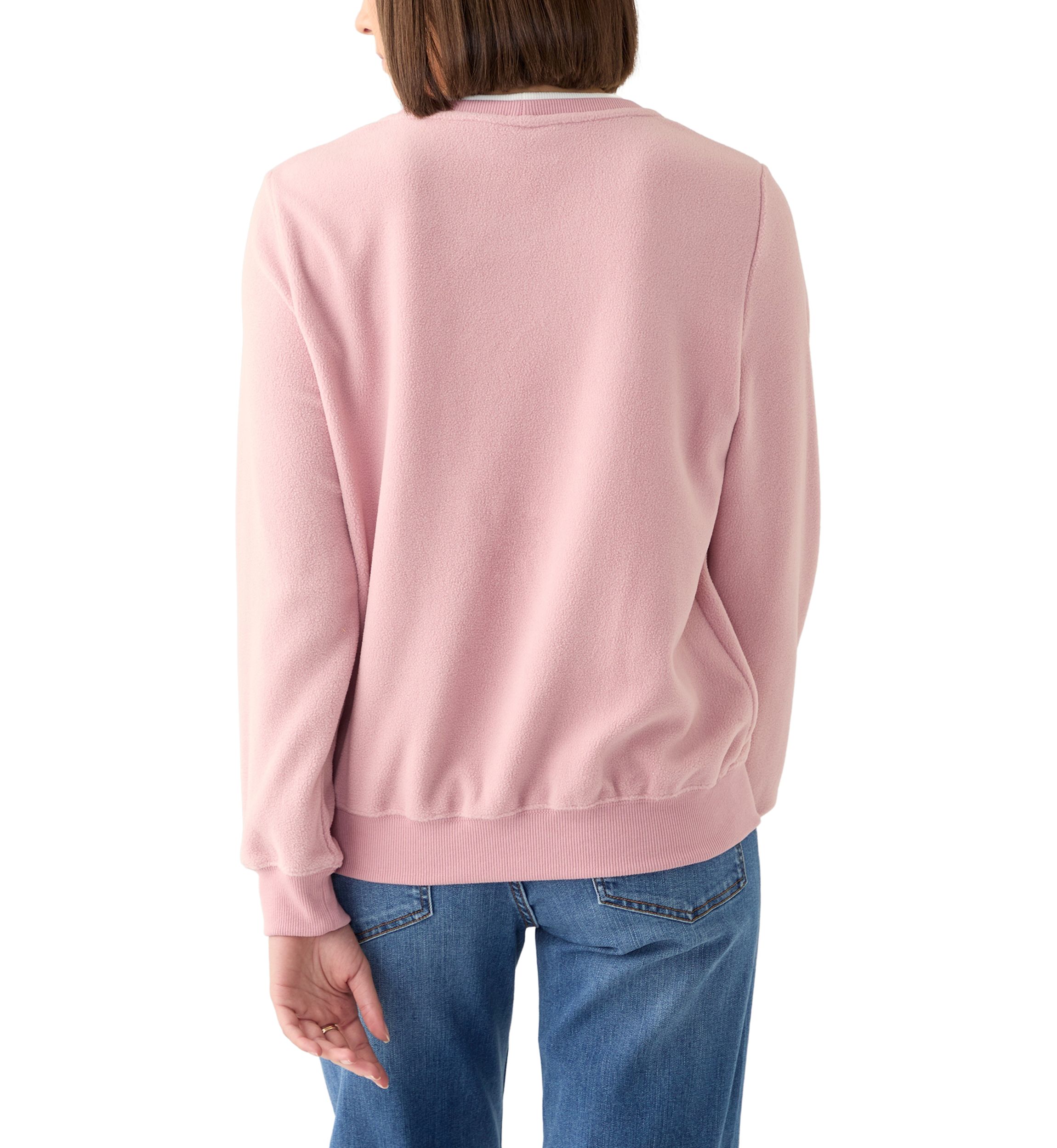 Petite Casual Fridays Sherpa Floral Embroidery Sweater