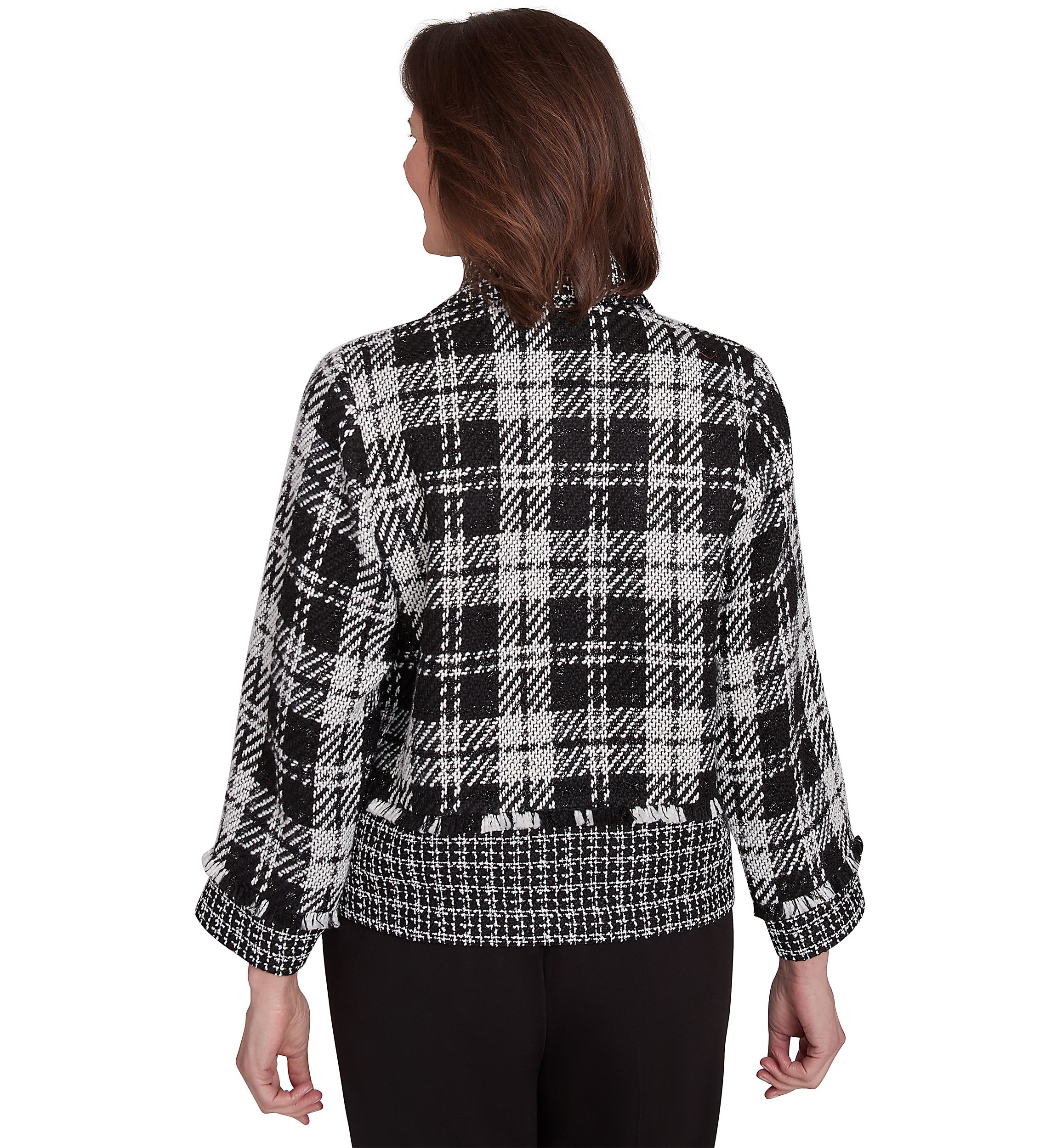 Womens Runway Ready Spliced Bouclé Jacket