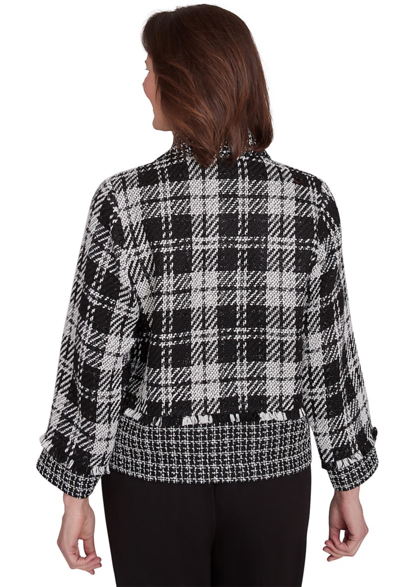 Womens Runway Ready Spliced Bouclé Jacket