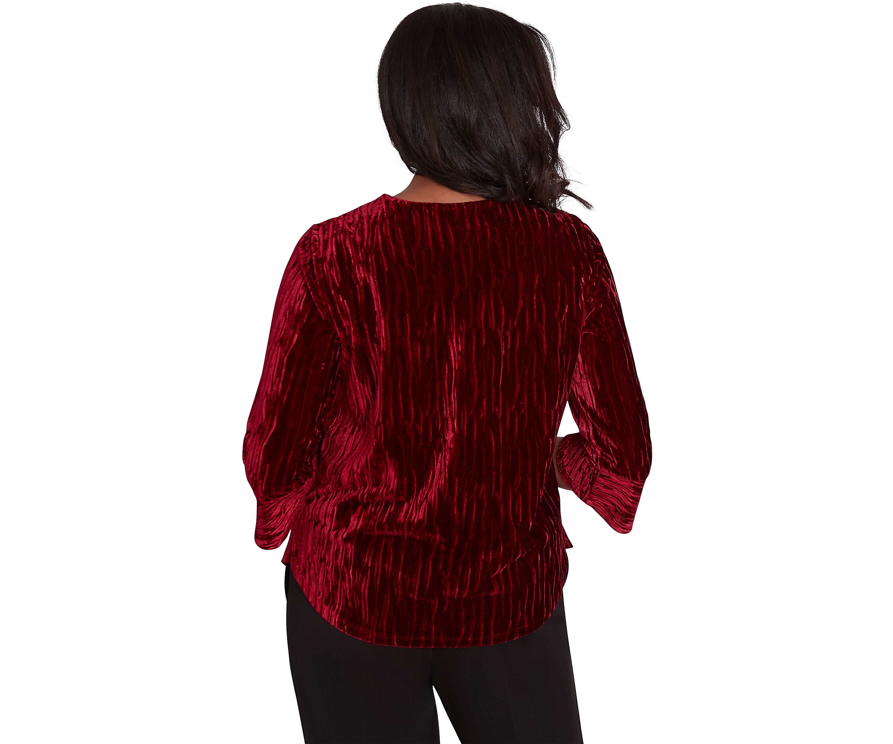 Womens Runway Ready Crushed Velvet Top