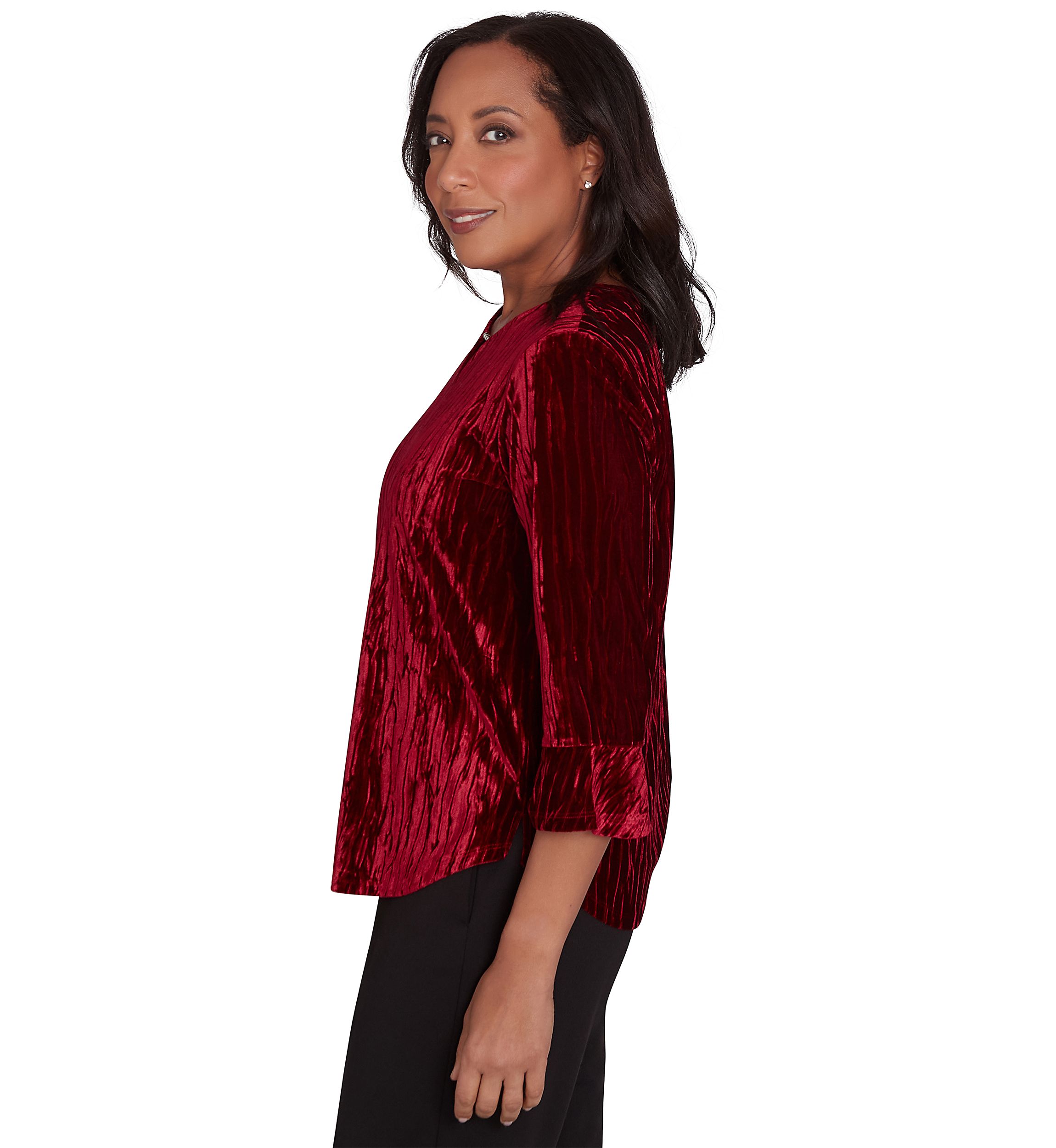 Womens Runway Ready Crushed Velvet Top