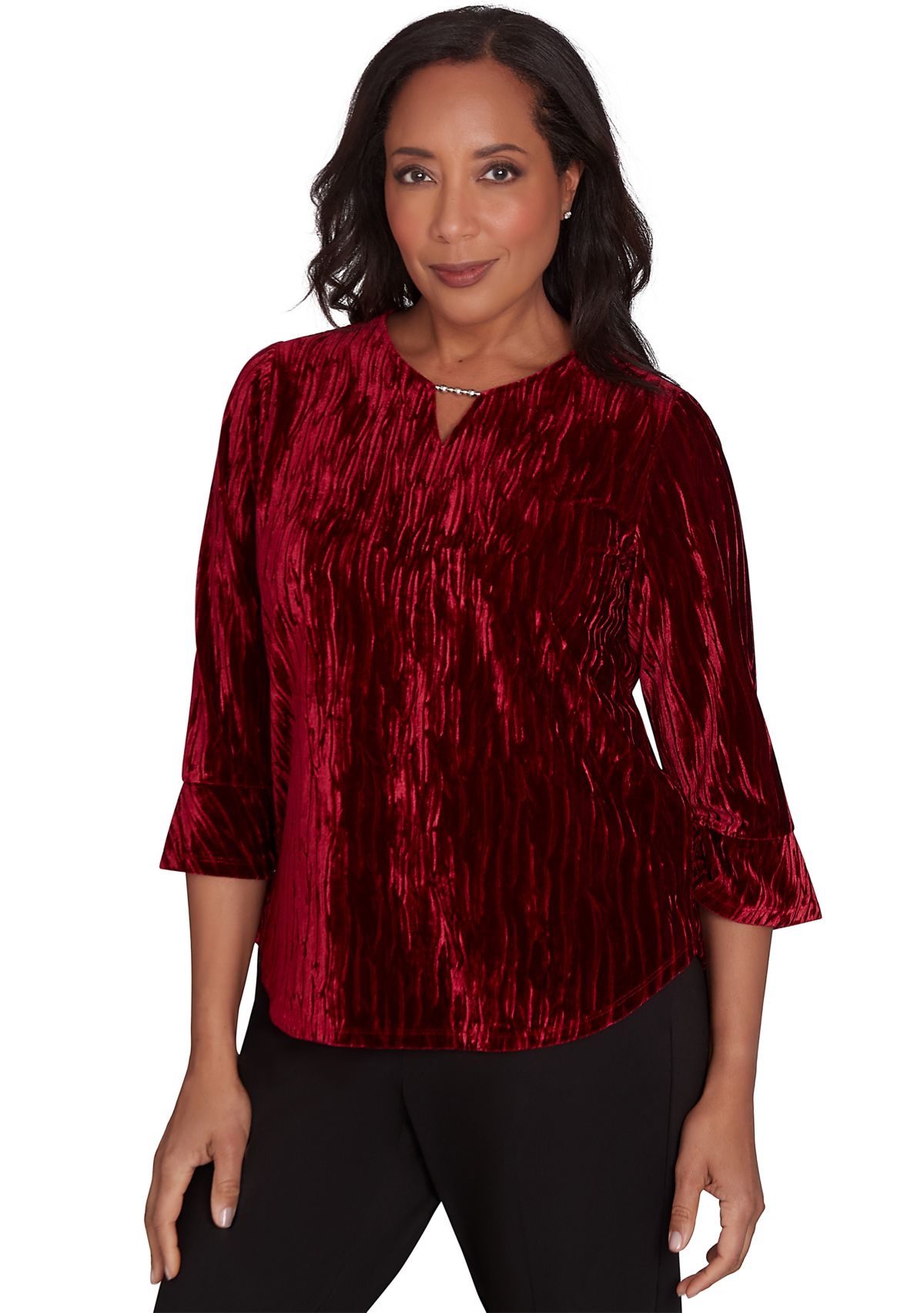 Womens Runway Ready Crushed Velvet Top