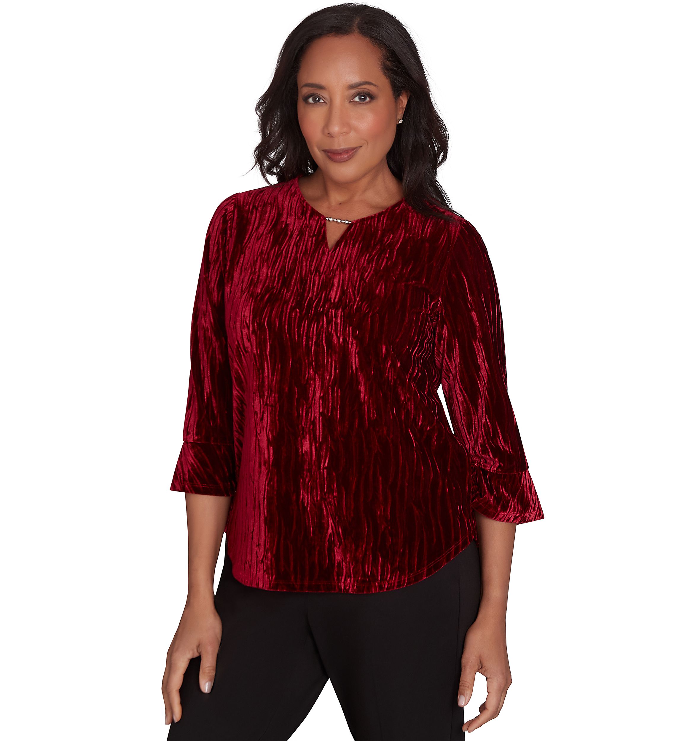Womens Runway Ready Crushed Velvet Top