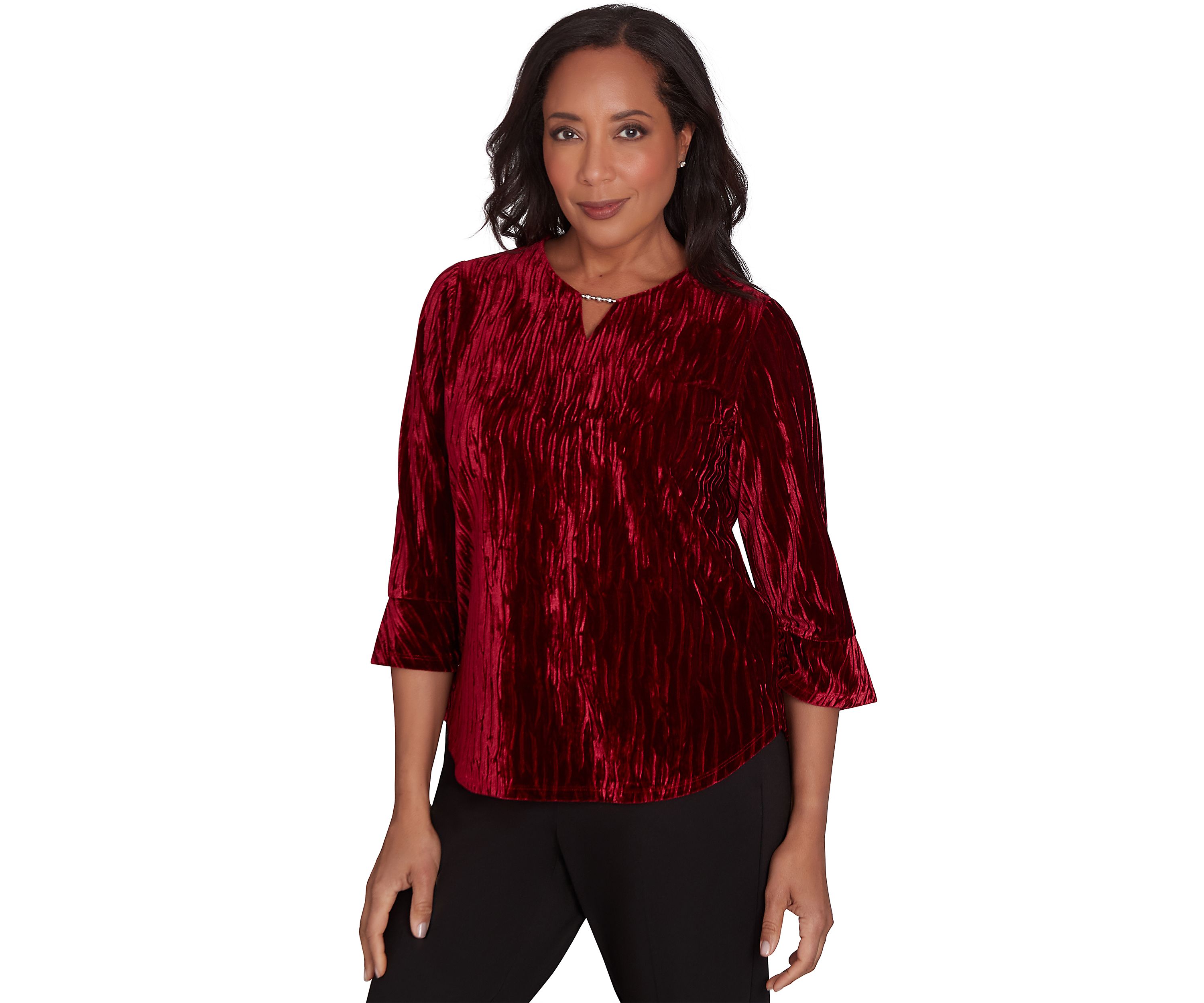 Womens Runway Ready Crushed Velvet Top