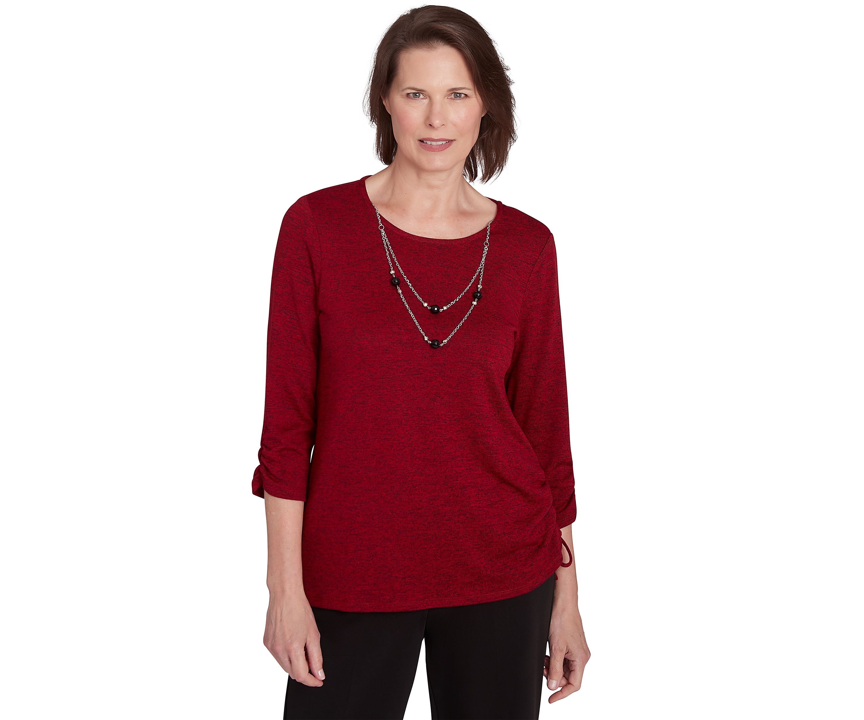 Womens Runway Ready Melange Top with Side Tie
