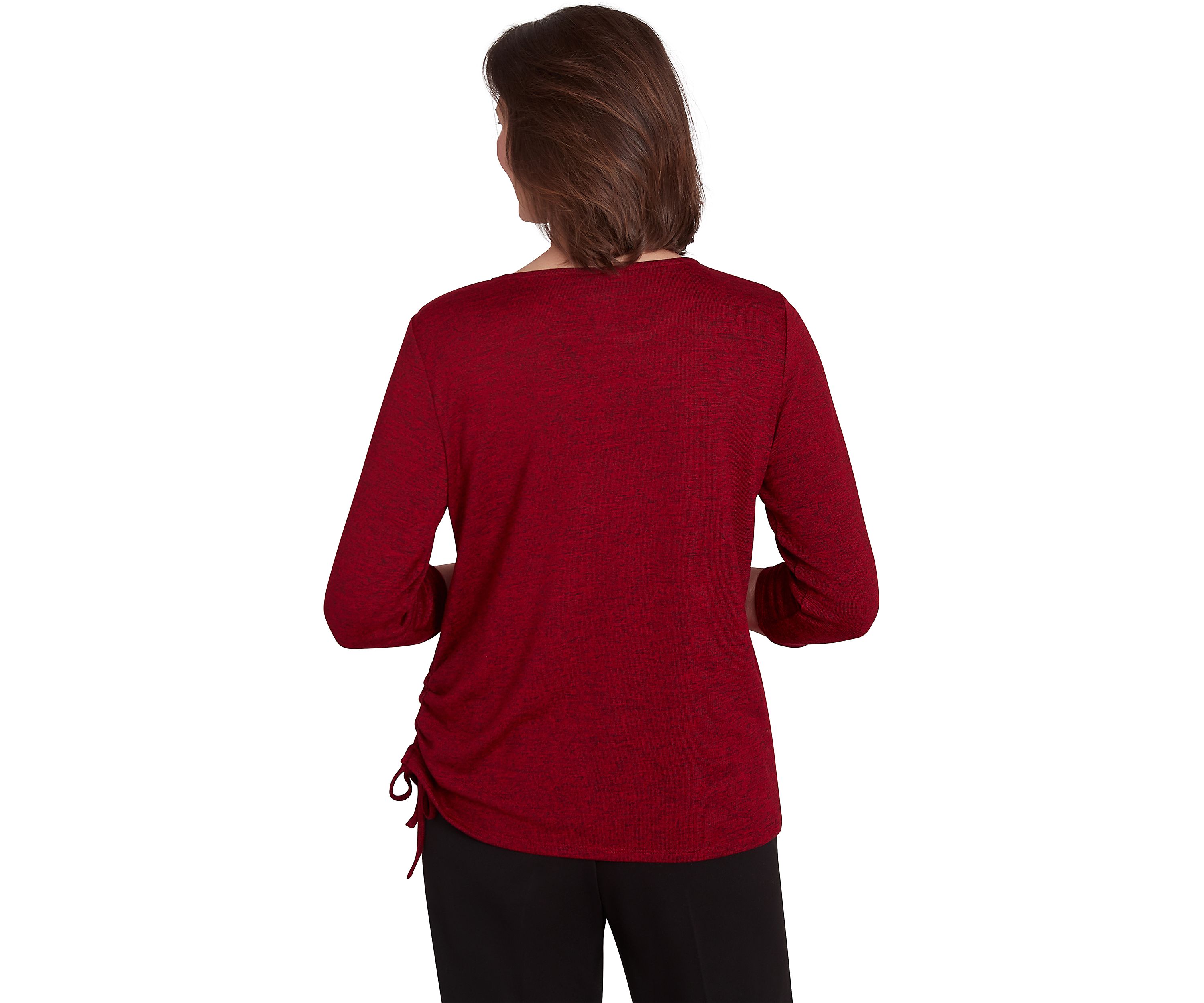 Womens Runway Ready Melange Top with Side Tie