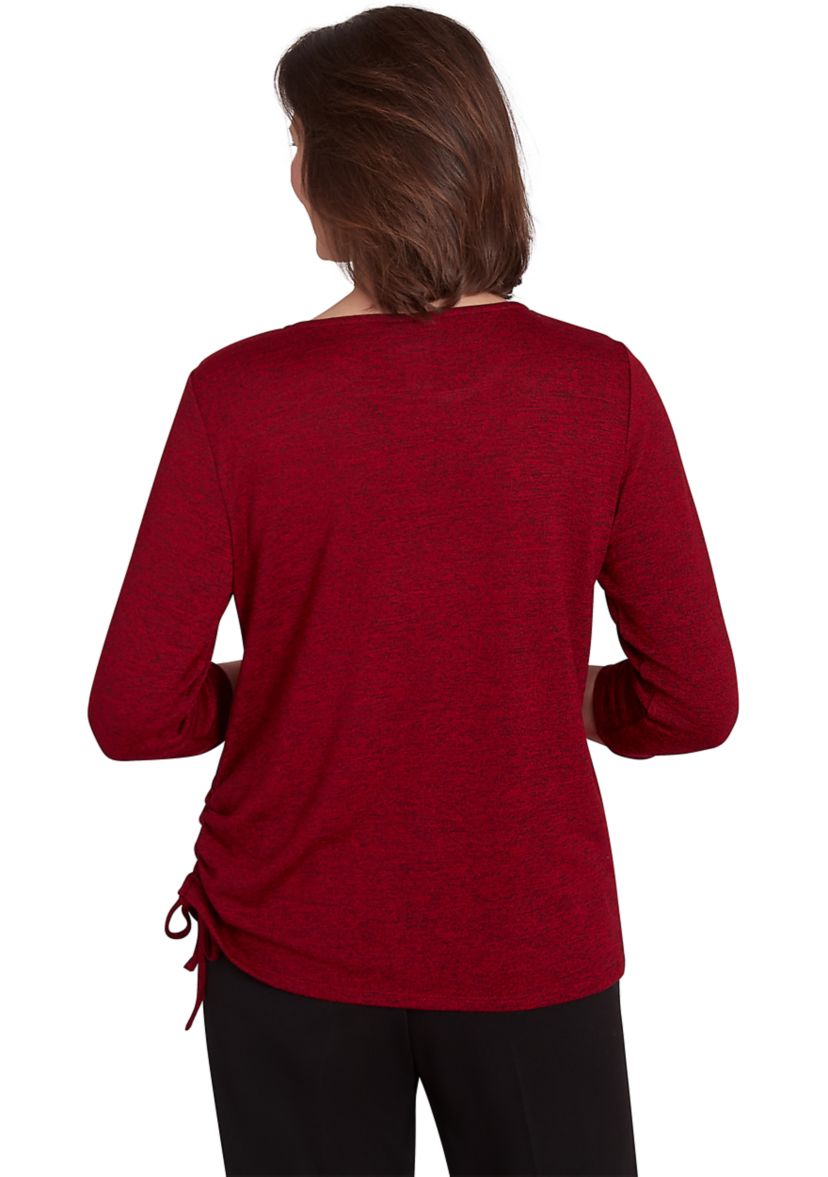 Womens Runway Ready Melange Top with Side Tie