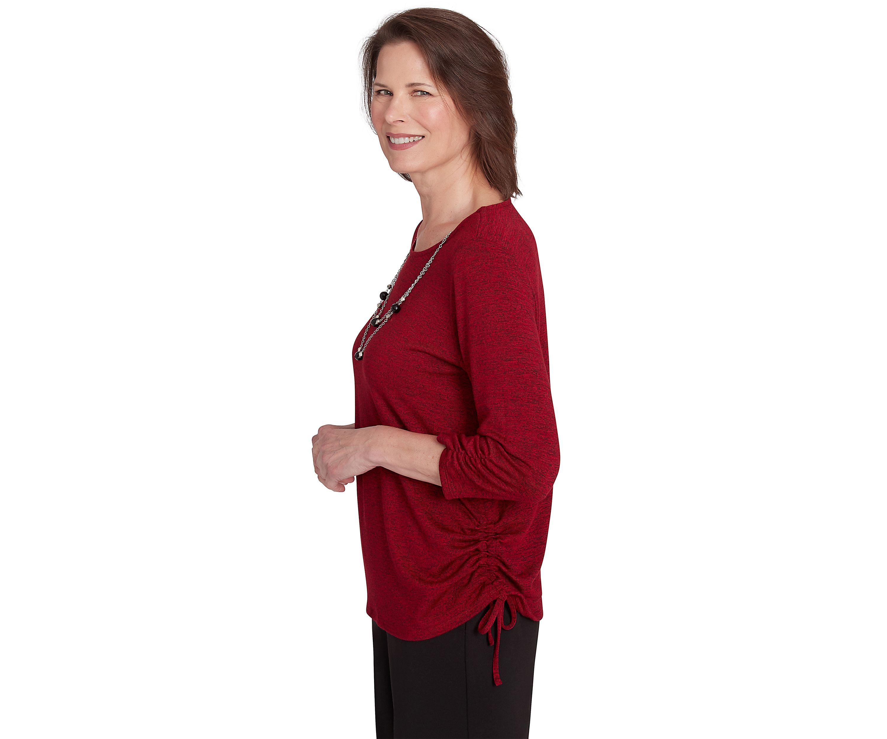 Womens Runway Ready Melange Top with Side Tie