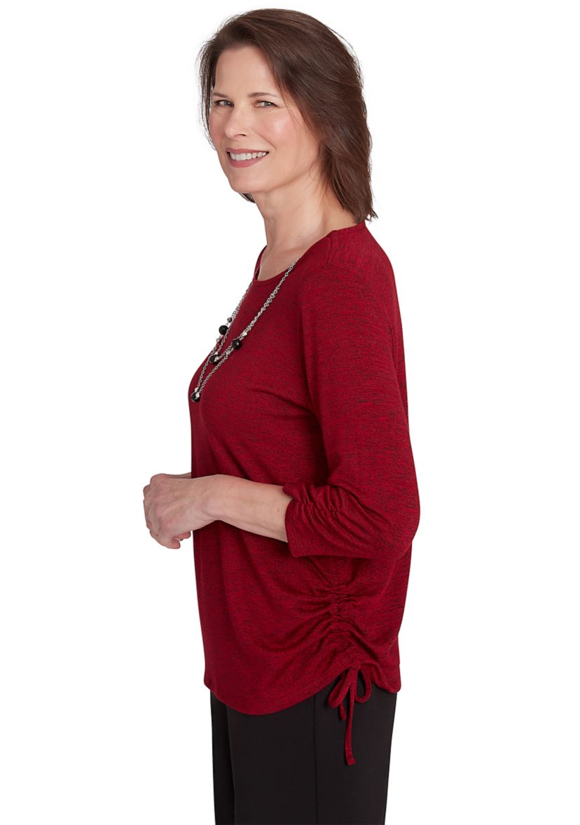 Womens Runway Ready Melange Top with Side Tie