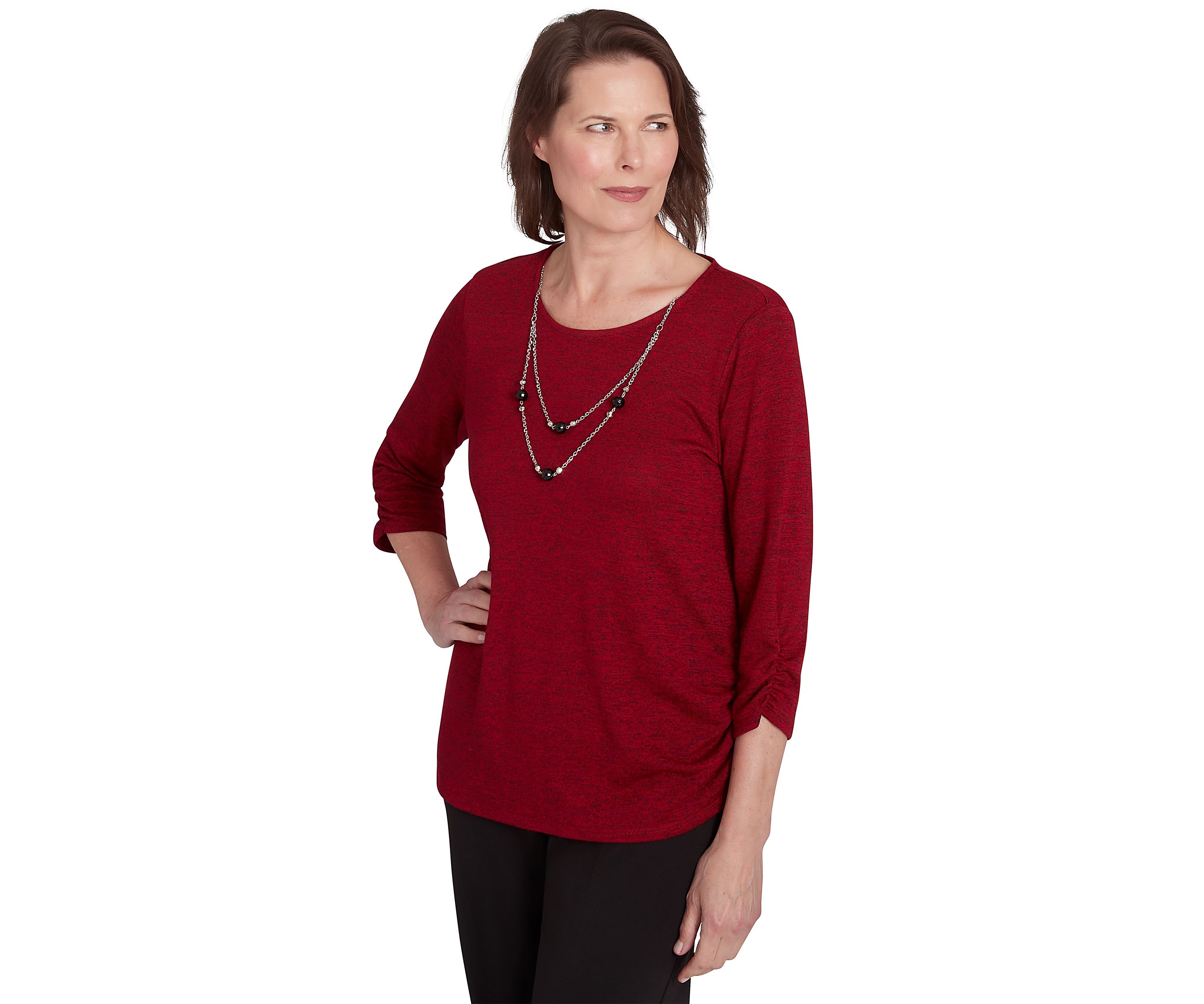 Womens Runway Ready Melange Top with Side Tie