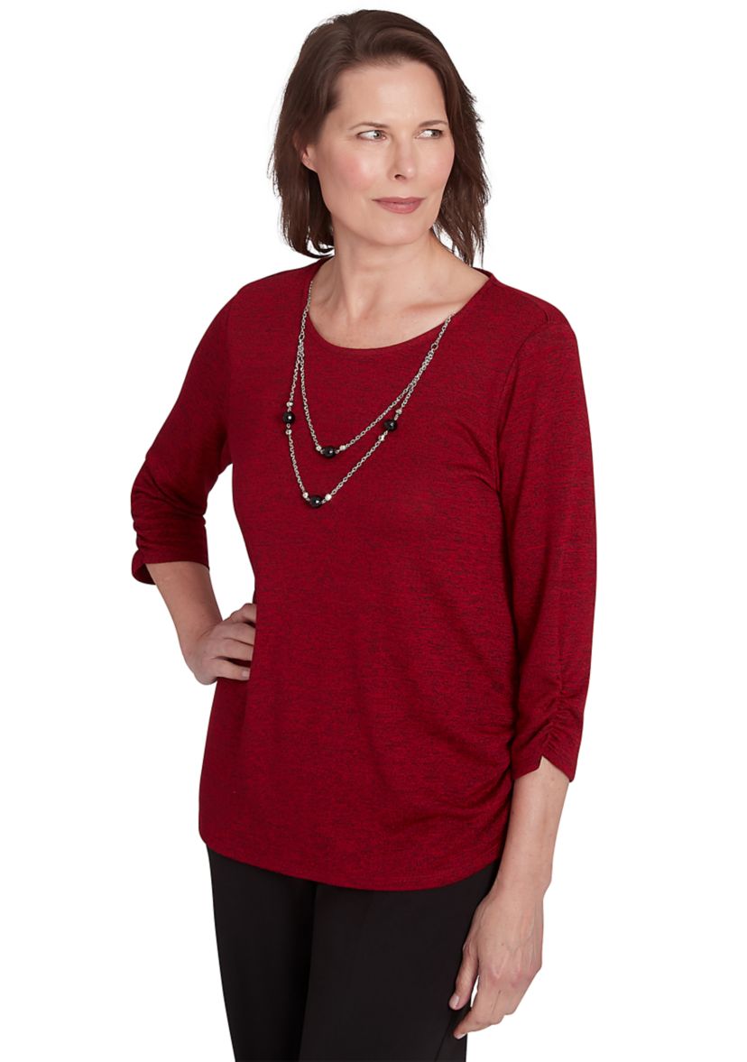 Womens Runway Ready Melange Top with Side Tie